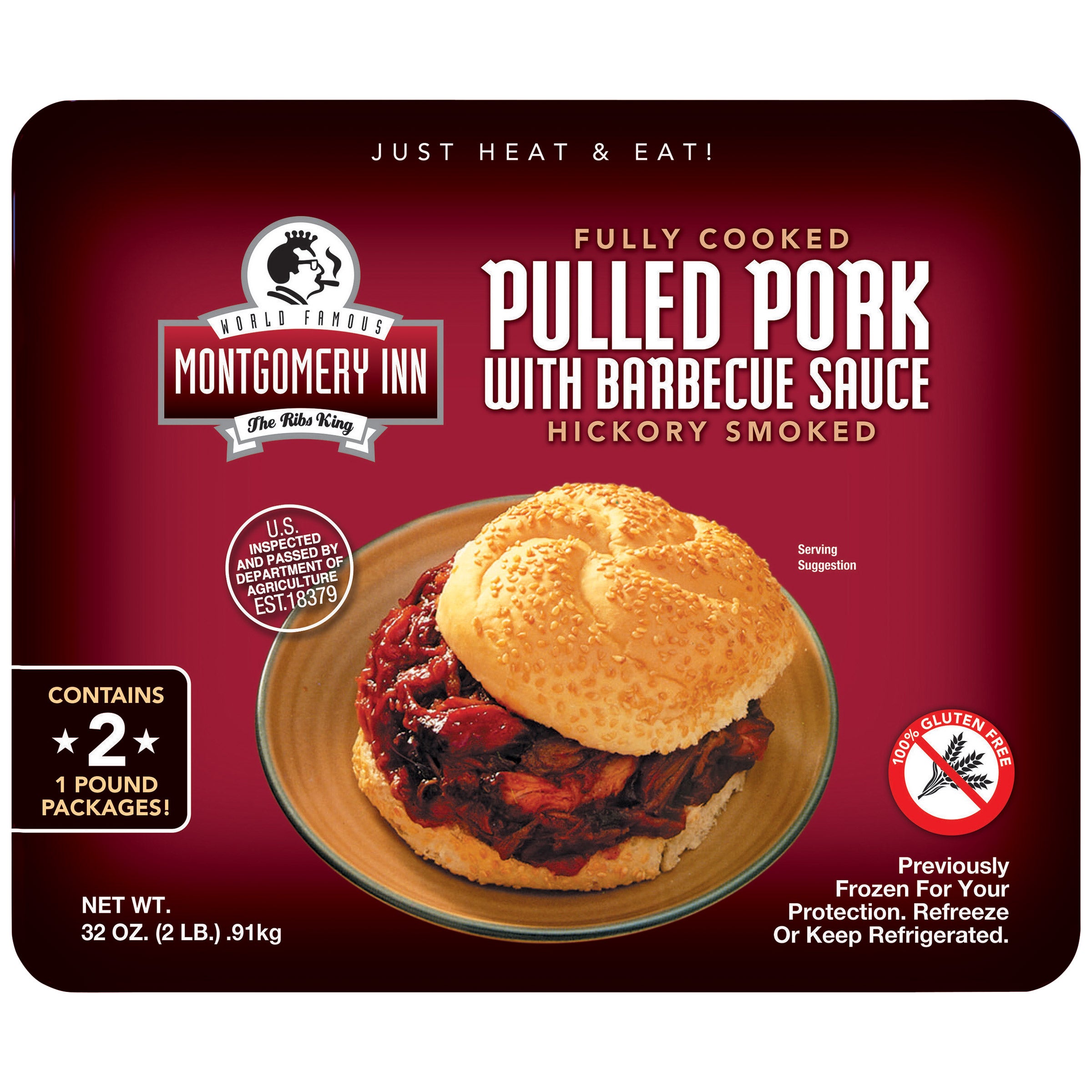 MONTGOMERY INN BBQ PULLED PORK 32 OUNCE PACKAGE