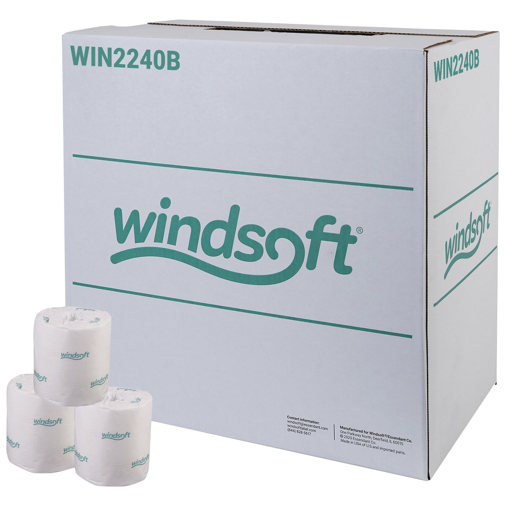 WINDSOFT 2-PLY BATH TISSUE WIN2240B 96CT - Image 1