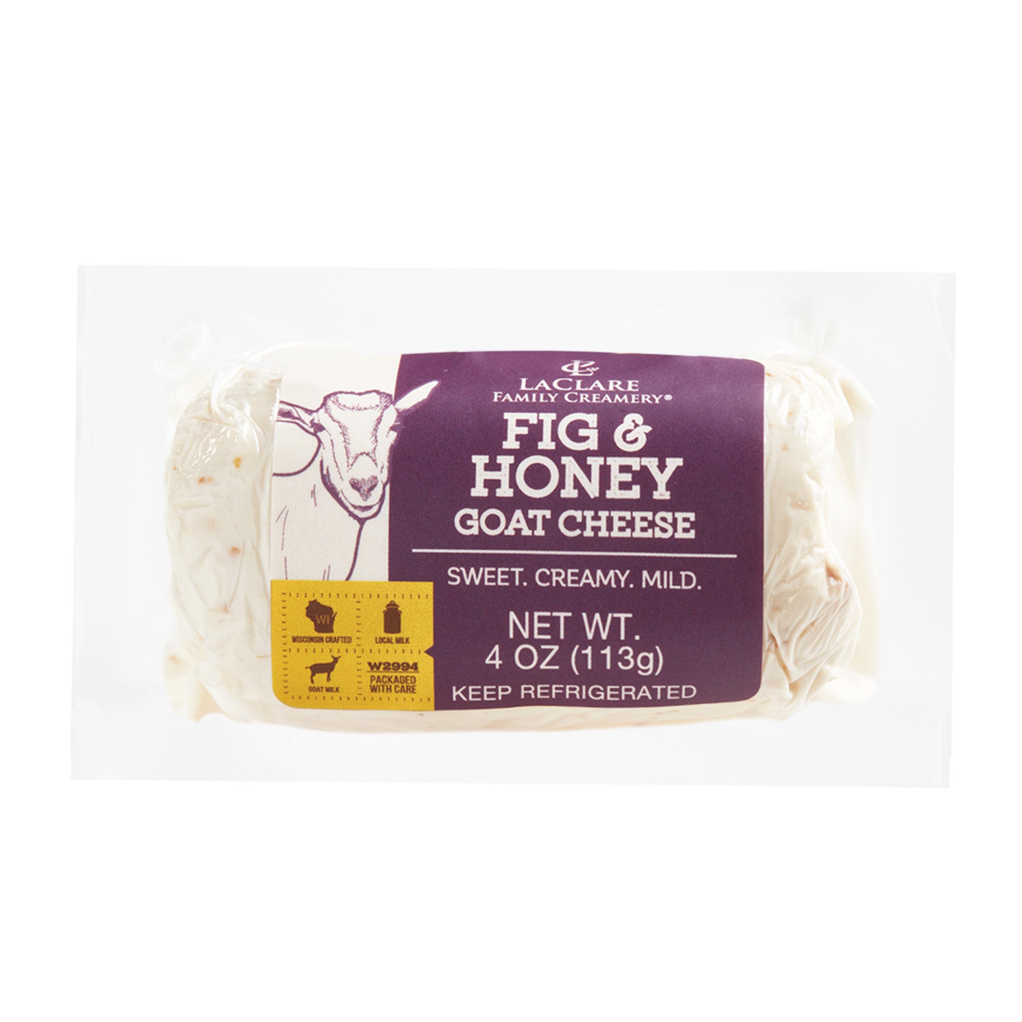 LACLARE CREAMERY FIG AND HONEY GOAT CHEESE LOG 16 OZ - Image 1