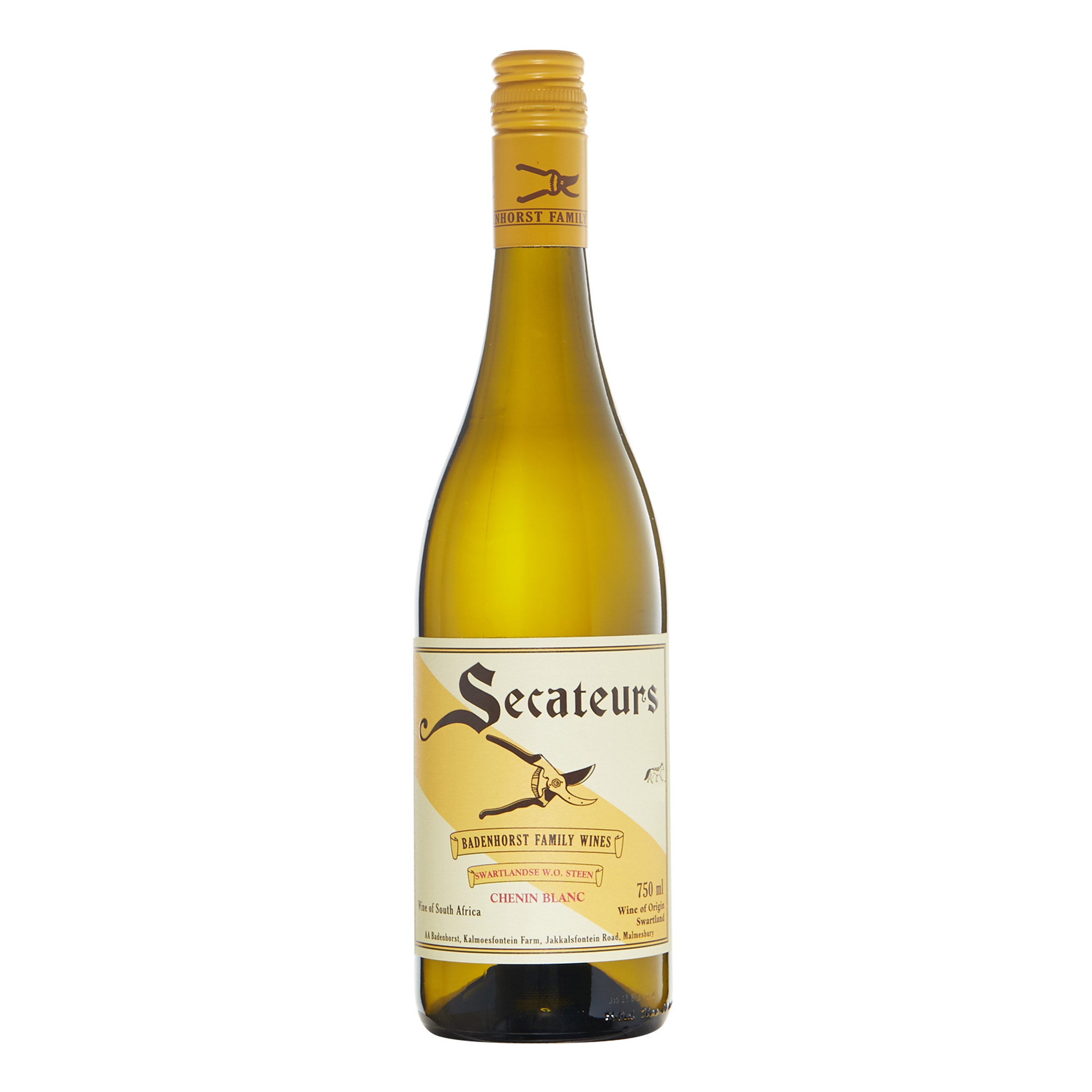 A.A. BADENHORST SECATEURS CHENIN BLANC SOUTH AFRICA 750ML
