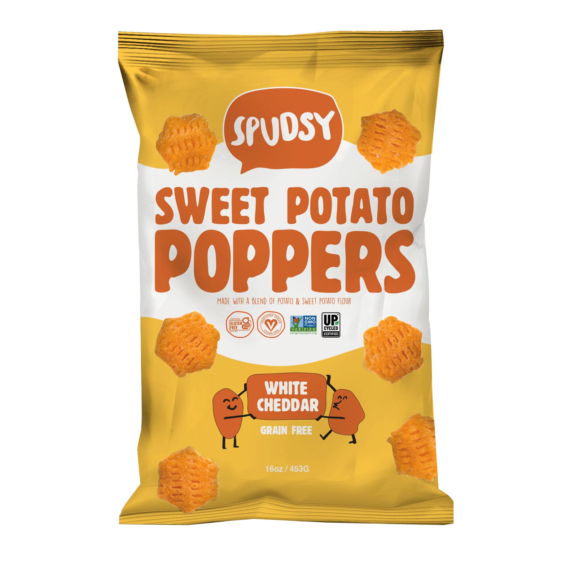 SPUDSY SWEET POTATO POPPERS WHITE CHEDDAR 16 OZ