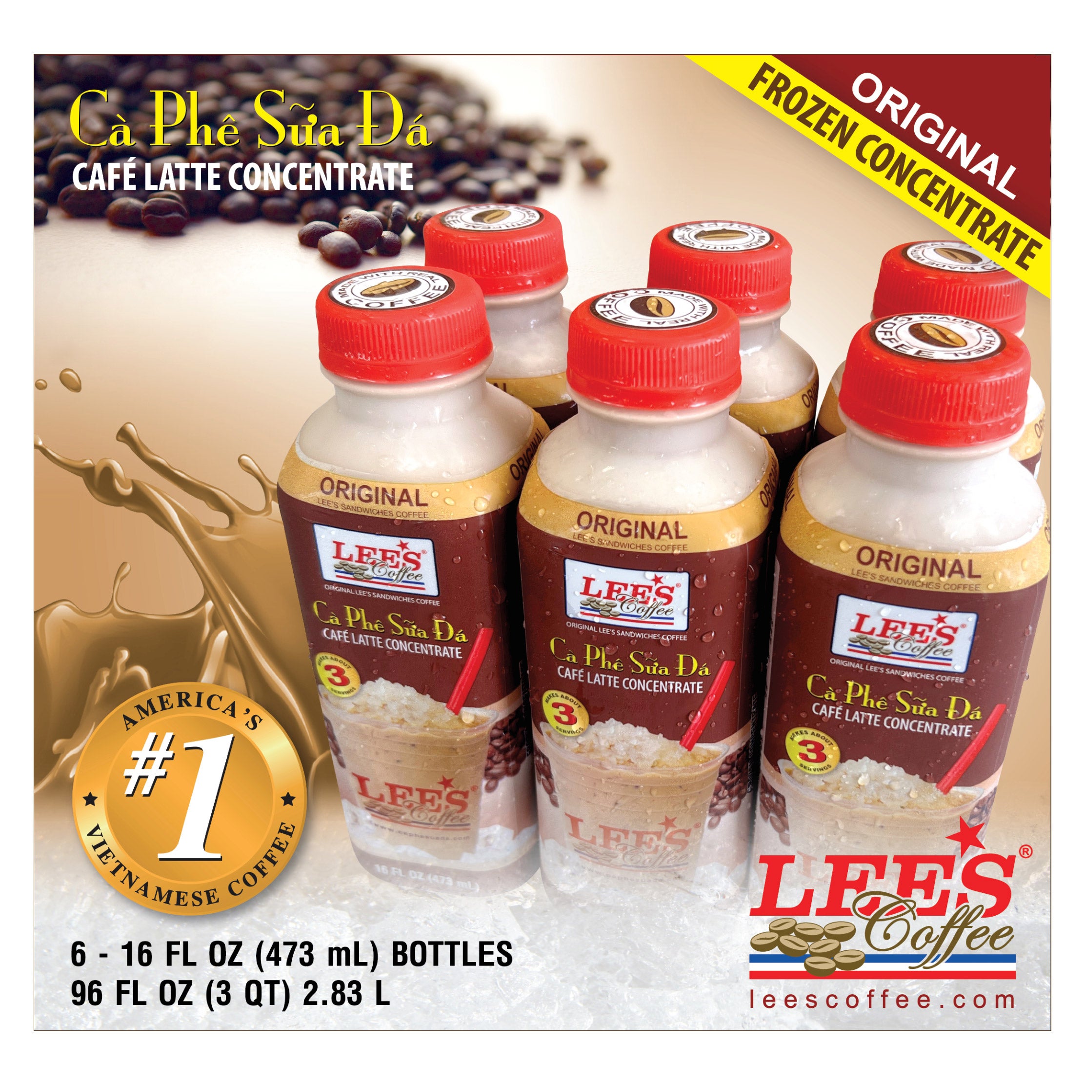 LEE'S COFFEE CONCENTRATED REGULAR FLAVOR 6 PACK - Image 1