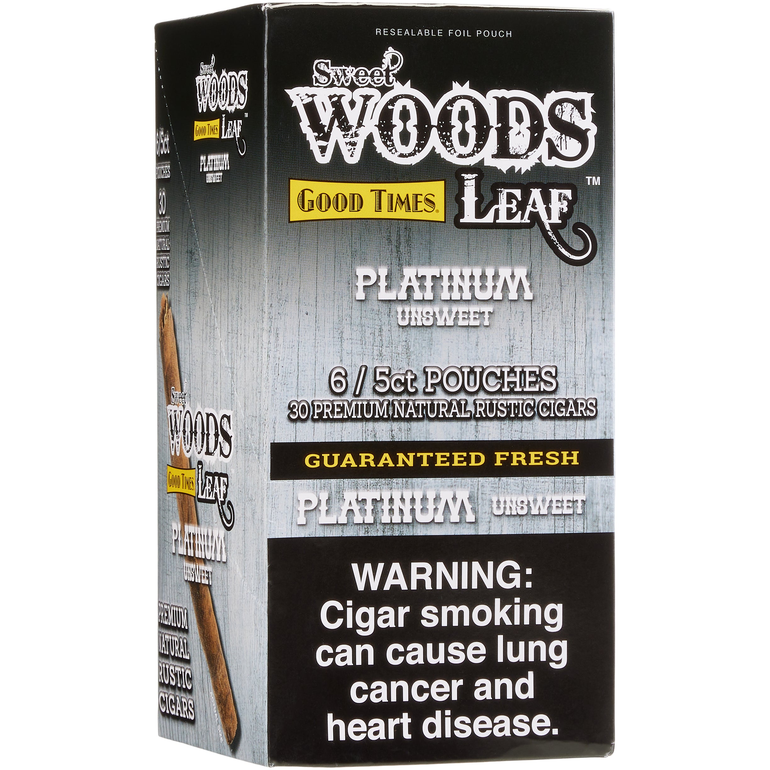 SWEET WOODS LEAF CIGARS PLATINUM 6/5CT POUCHES - Image 1