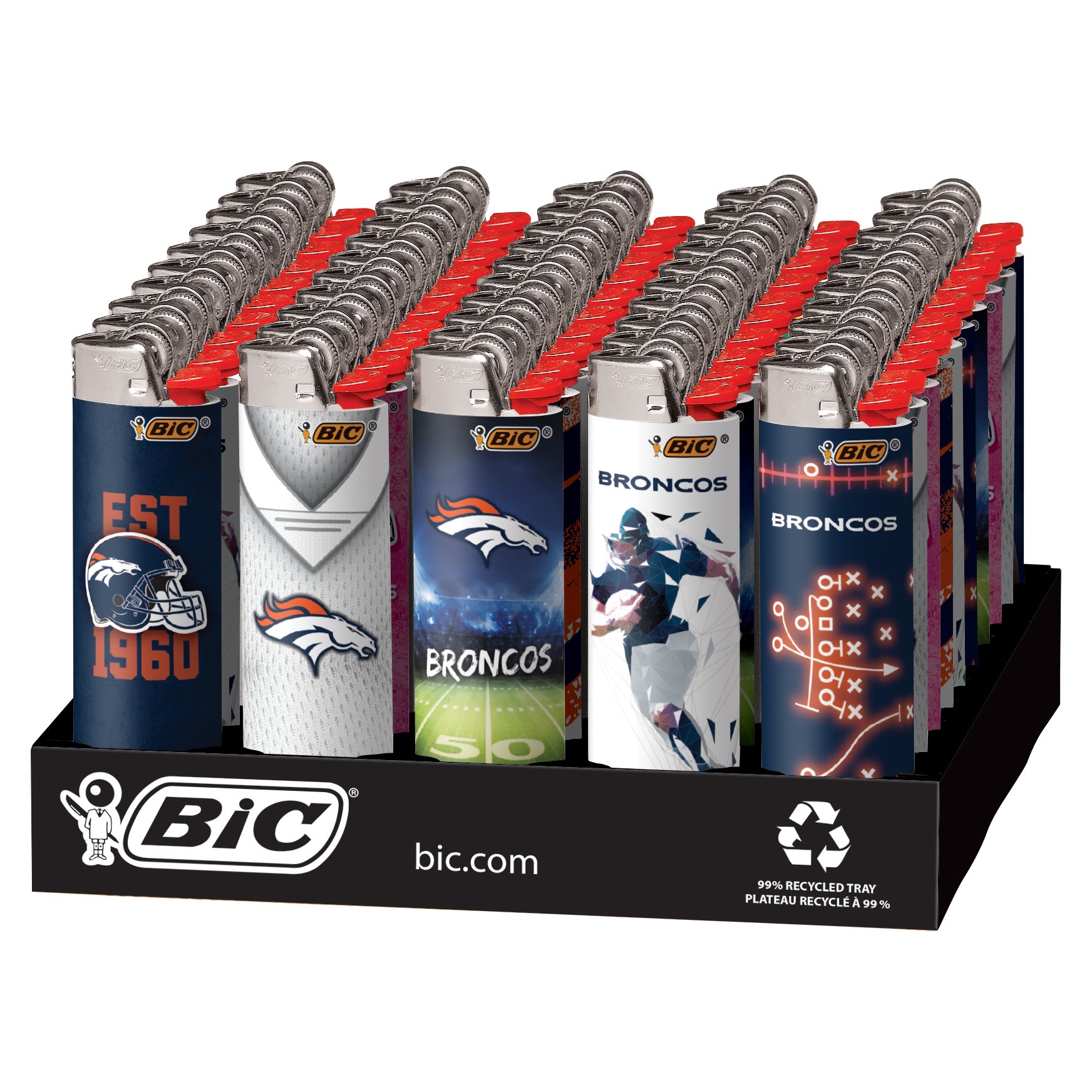 BIC LIGHTERS NFL DENVER BRONCOS 50 CT TRAY
