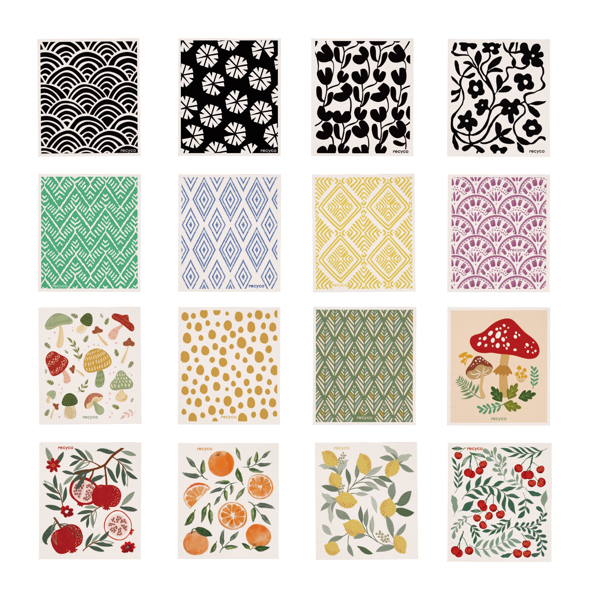 SWEDISH DISHCLOTHS ASSORTED COLORS 12 PACK