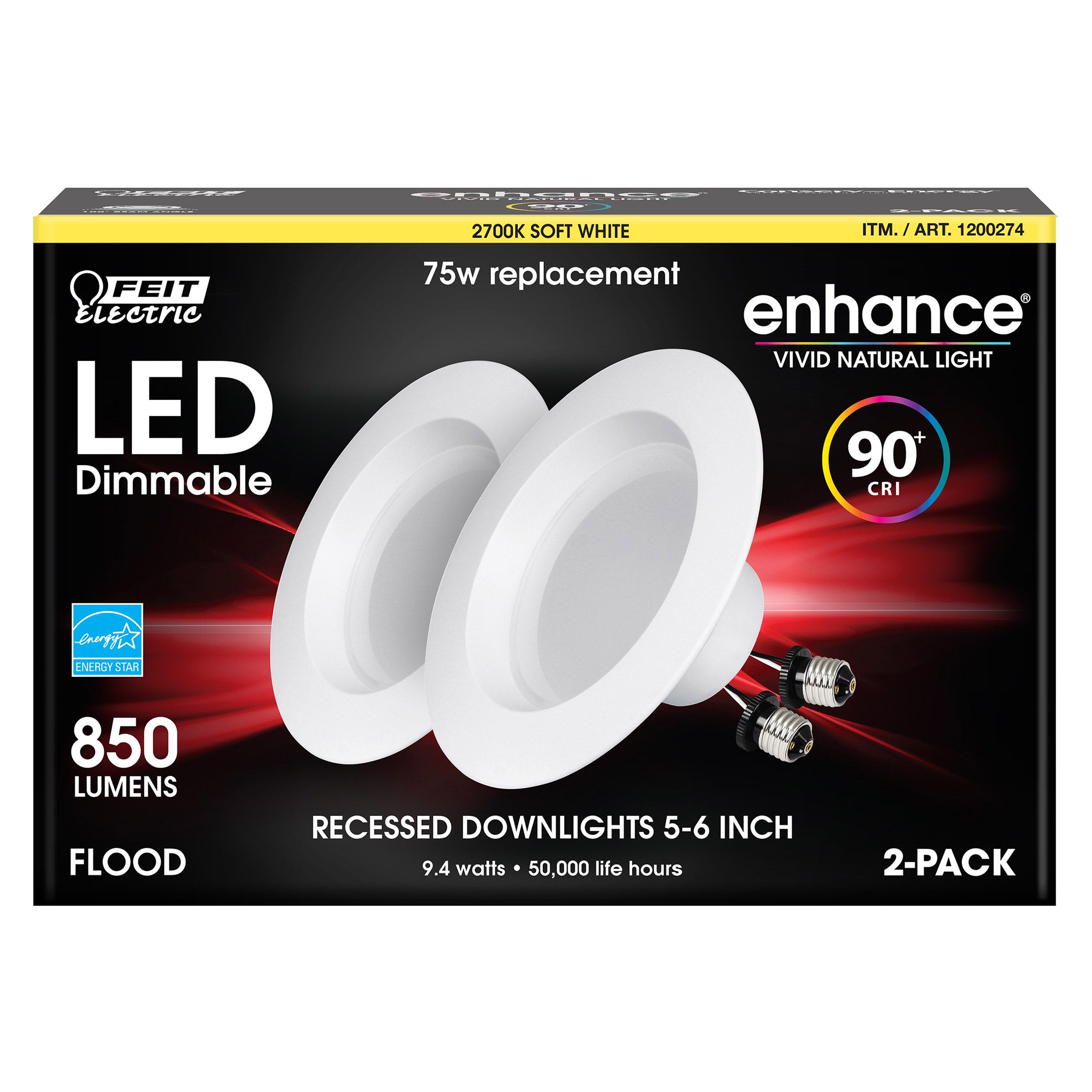 FEIT ELECTRIC LED 5-6¨ RETROFIT KIT 2 PACK SOFT WHITE ^