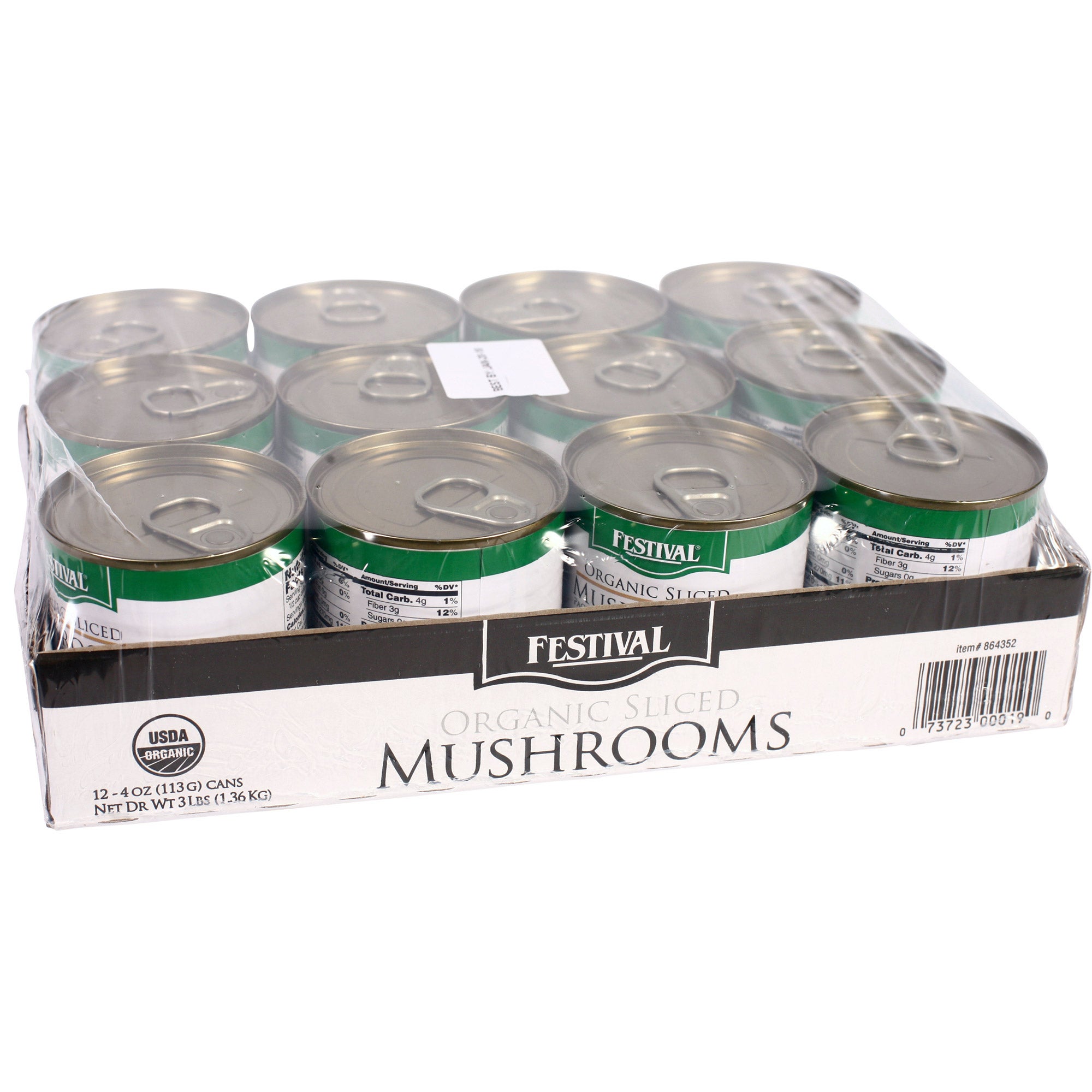 FESTIVAL ORG SLICED MUSHROOMS 12/4 OUNCE CANS - Image 1