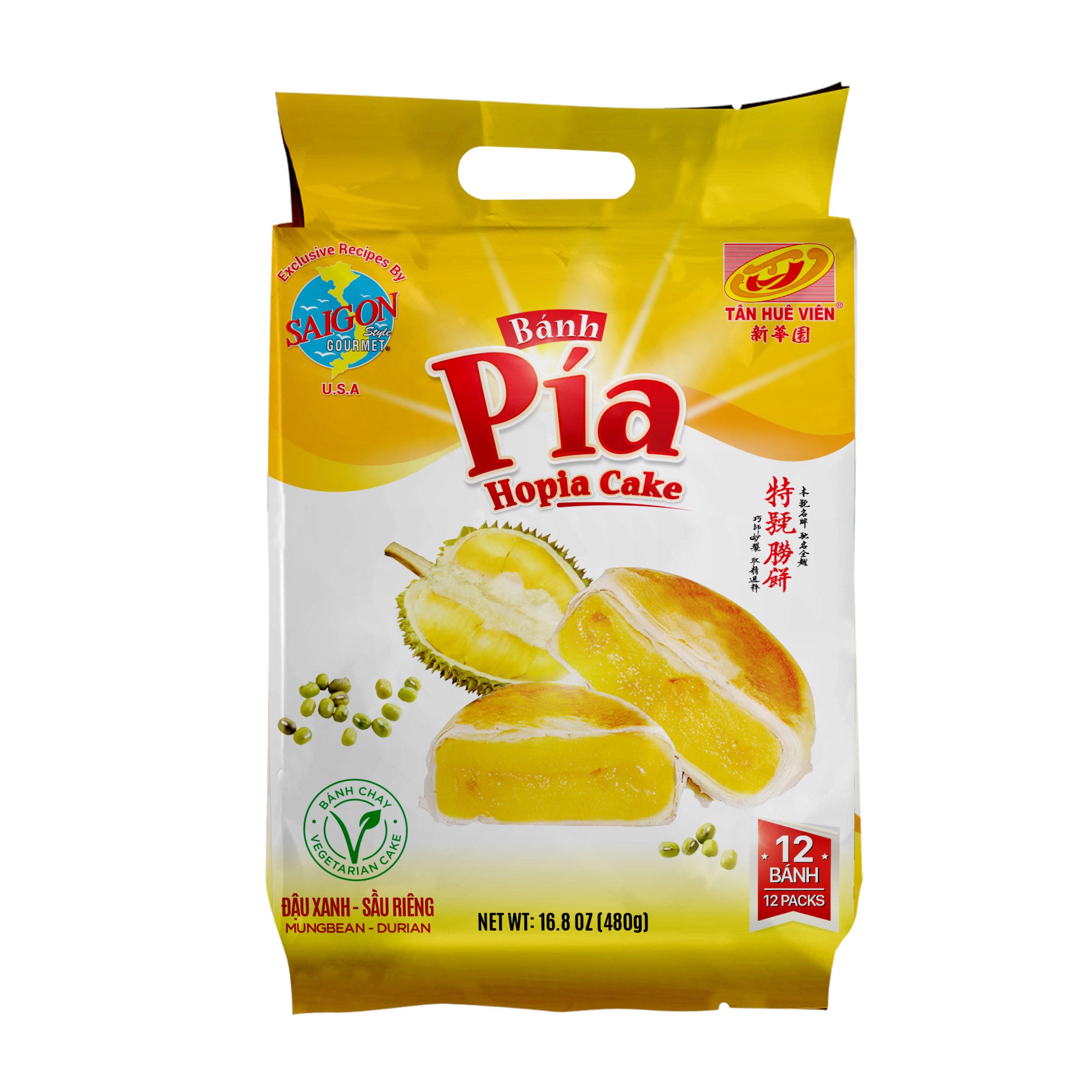 BANH PIA DURIAN HOPIA CAKE 12 PACKS 16.8 OUNCES - Image 1