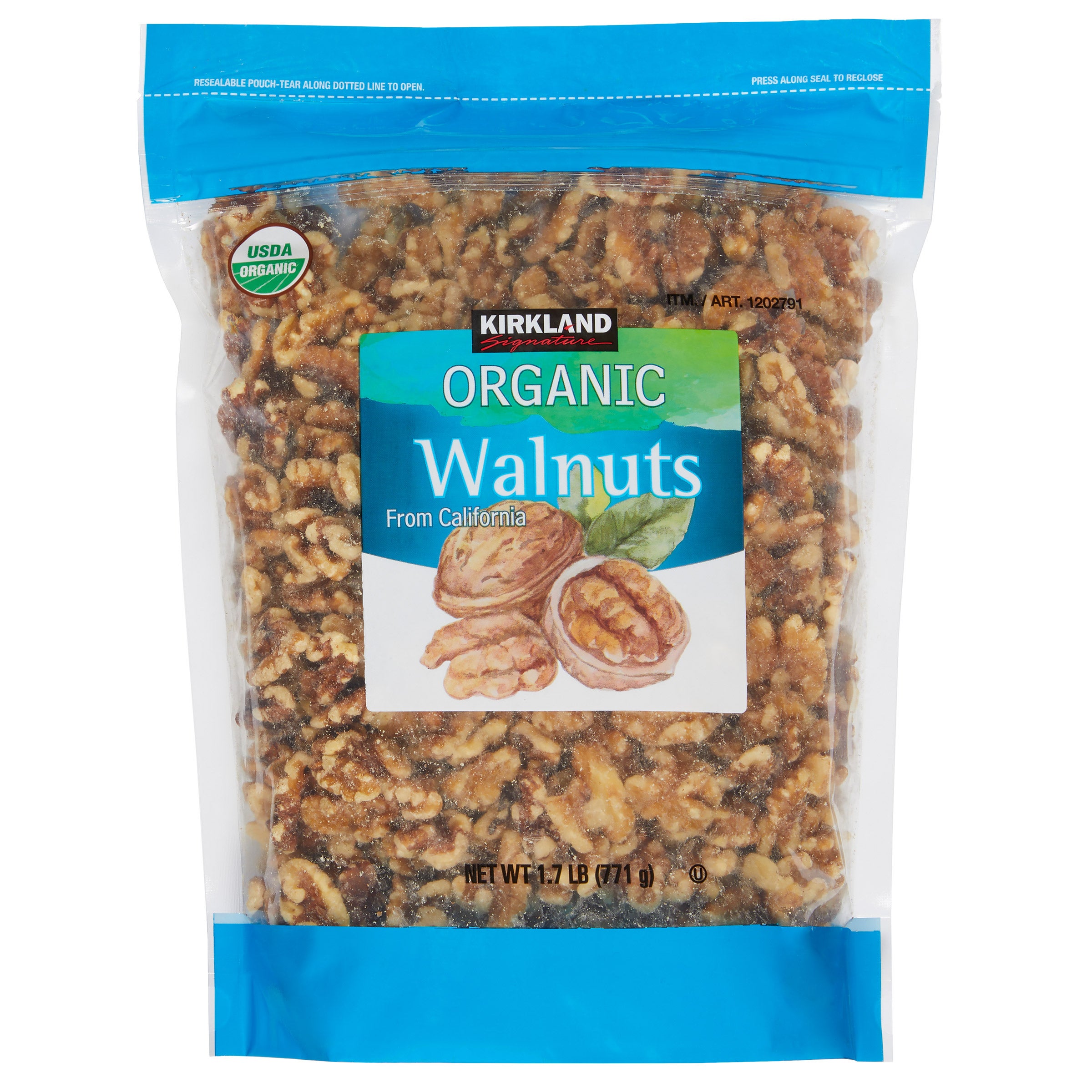 KIRKLAND SIGNATURE ORGANIC WALNUTS 1.7 POUNDS - Image 1