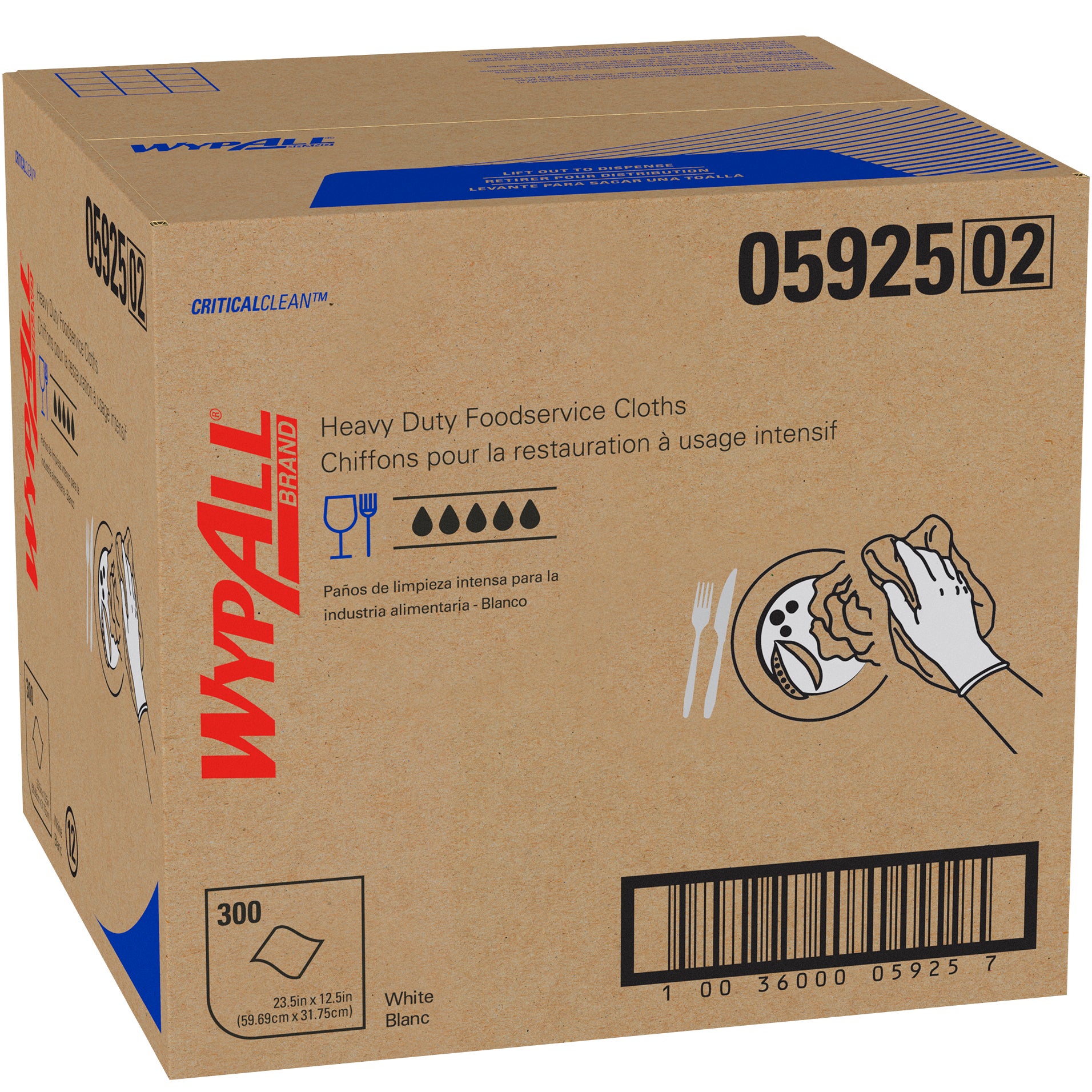 WYPALL X70 FOOD WIPERS WHITE KCC05925 300CT - Image 1