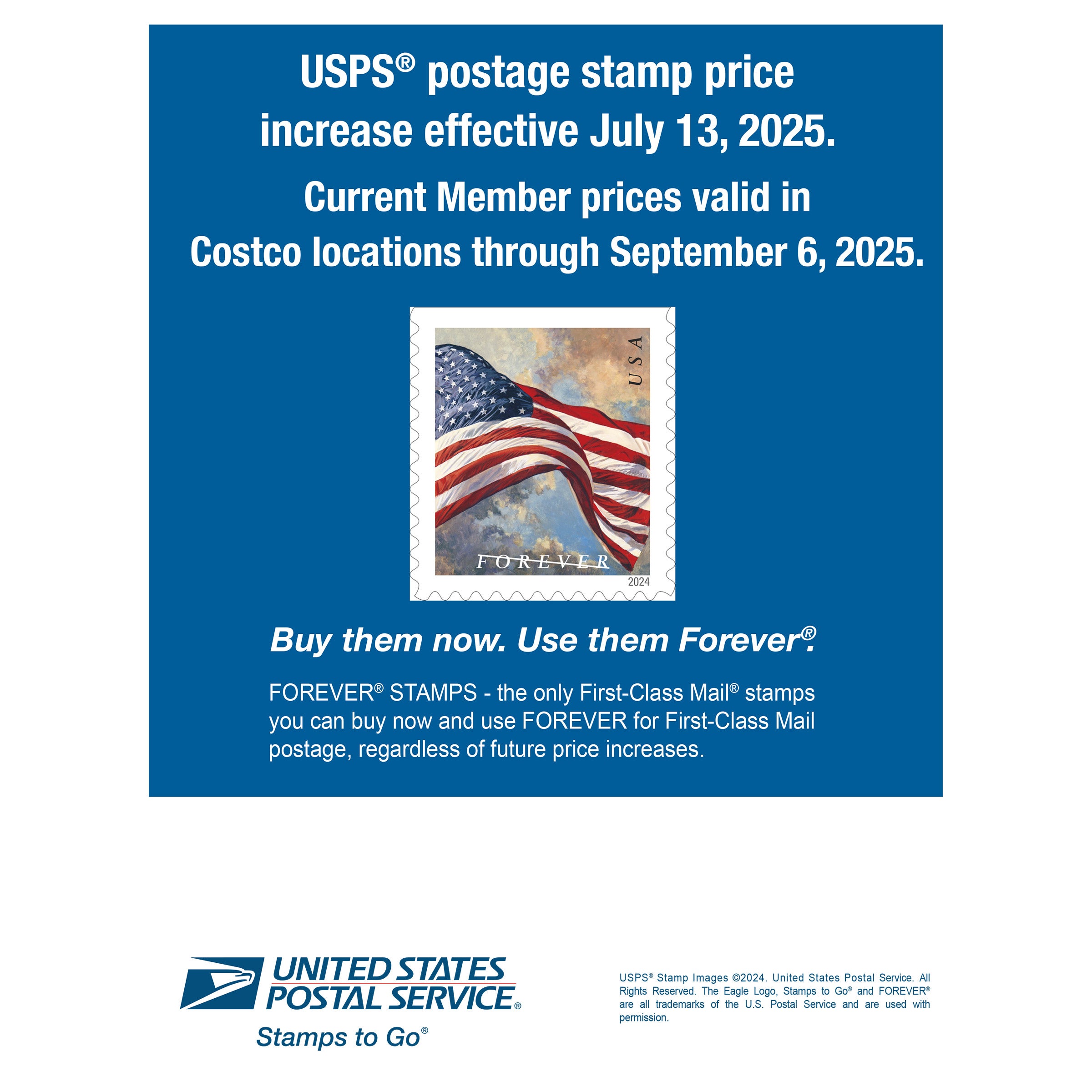 USPS FOREVER STAMP FLAG EDITION 5 BOOKS OF 20 STAMPS