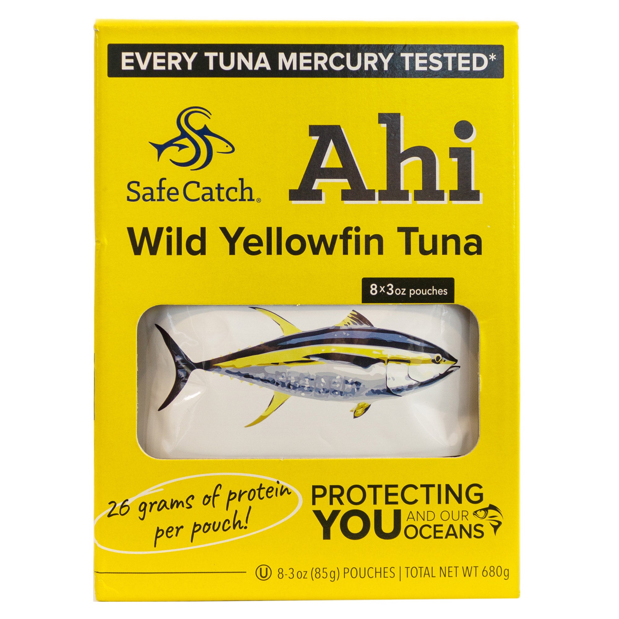 SAFE CATCH YELLOWFIN TUNA POUCHES 8 PACK 3 OUNCES EACH - Image 1
