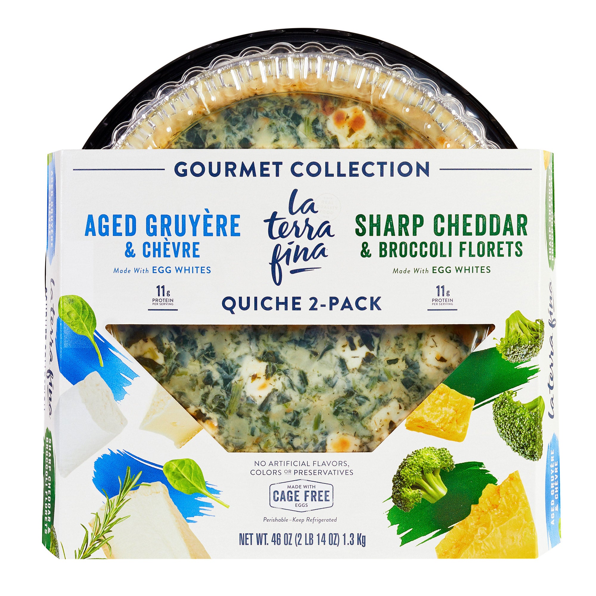 LA TERRA FINA QUICHE SPINACH GOAT CHEESE & BROC/CHEDDAR 2/23 OZ
