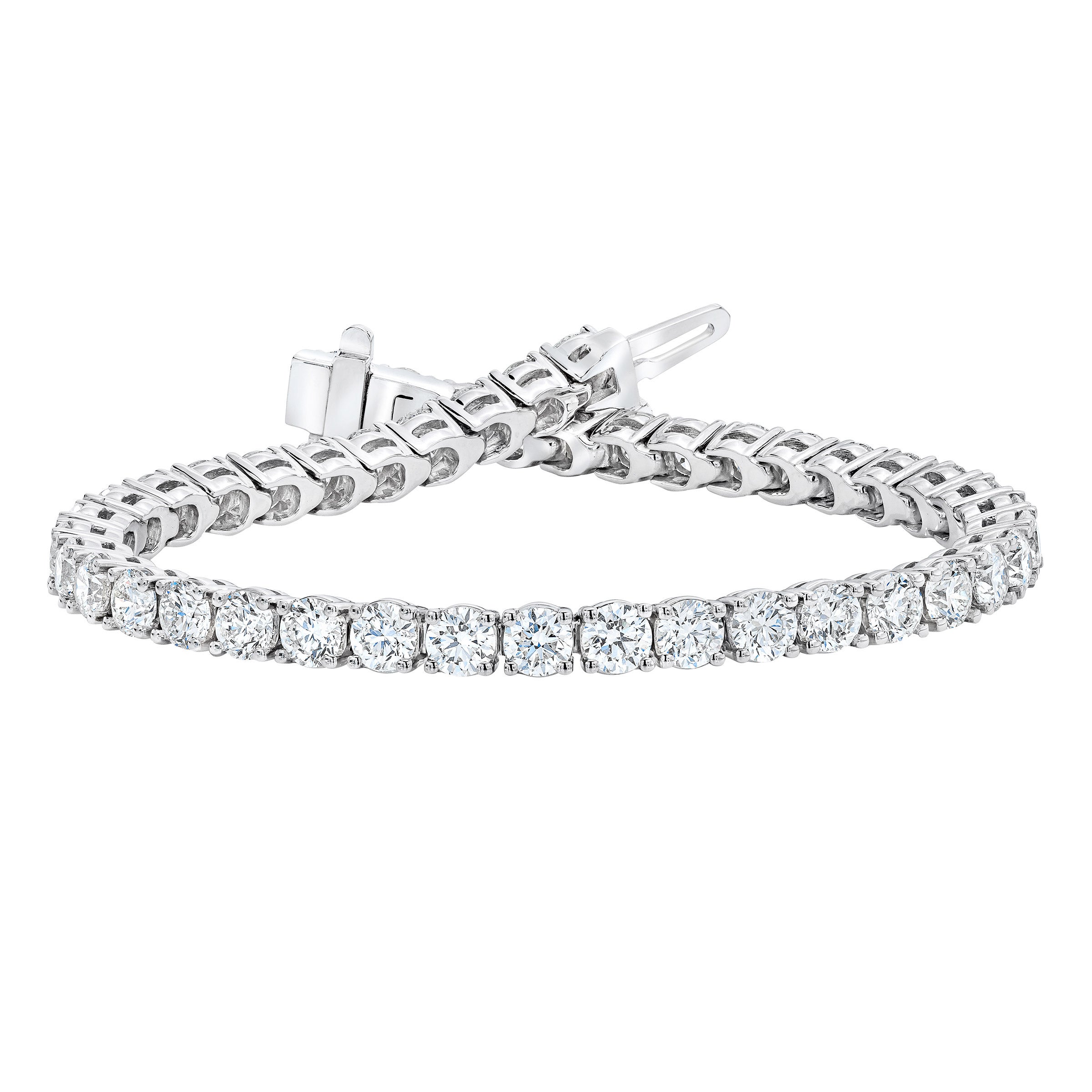 10.00CTW ROUND DIAMOND 14KT WHITE GOLD VS2, I 7¨ TENNIS BRACELET - Image 1