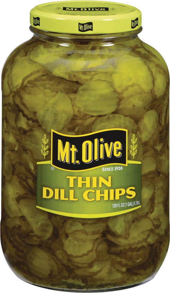 MT. OLIVE THIN DILL PICKLE CHIPS 1 GAL