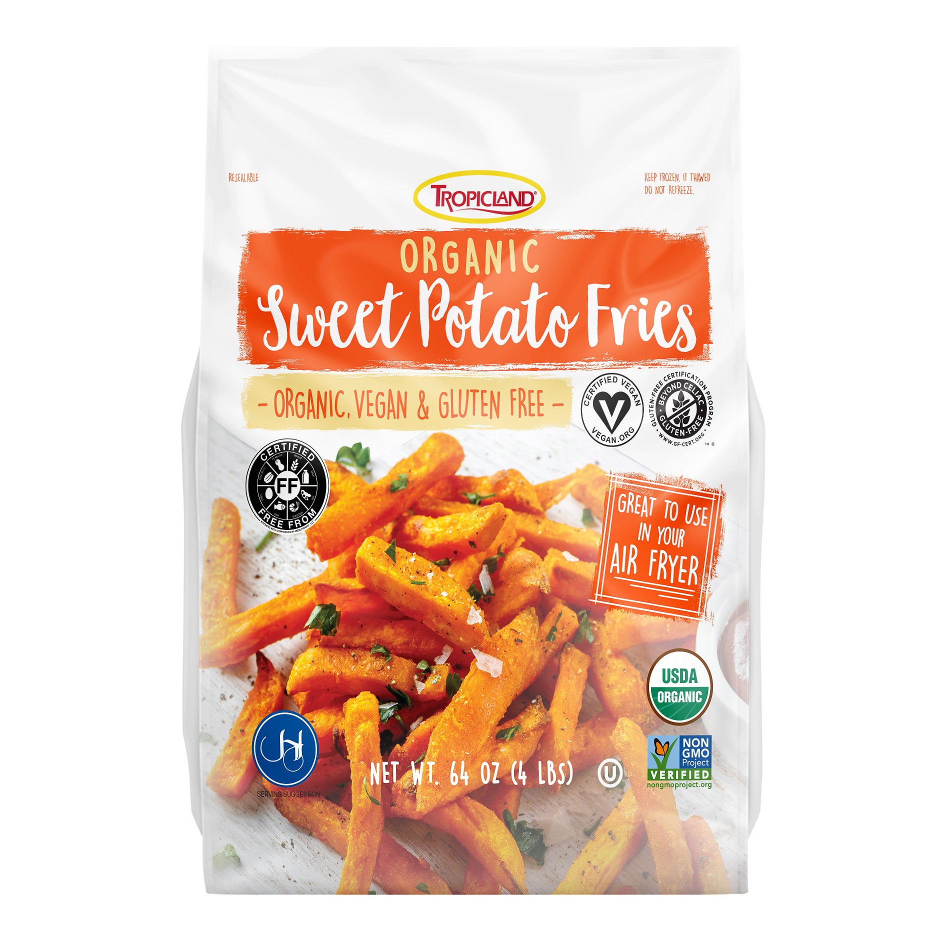 ORGANIC TROPICLAND SWEET POTATO FRIES 4 POUND BAG