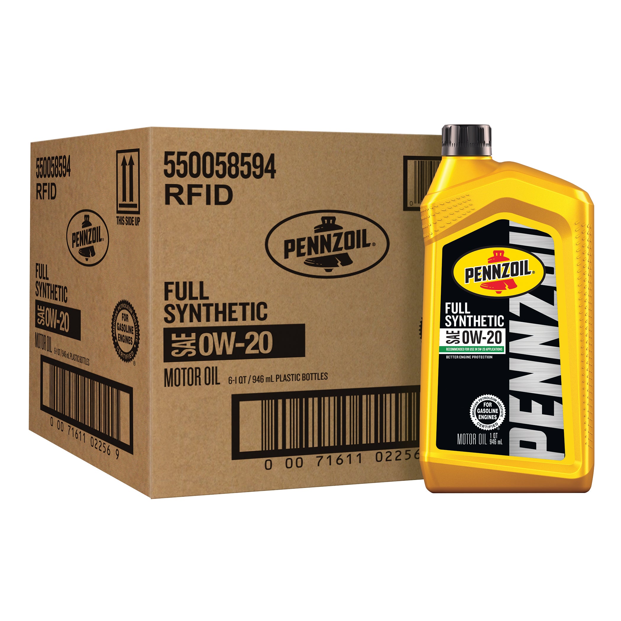 PENNZOIL 0W20 FULL SYNTHETIC 6/1 QUART BOTTLES