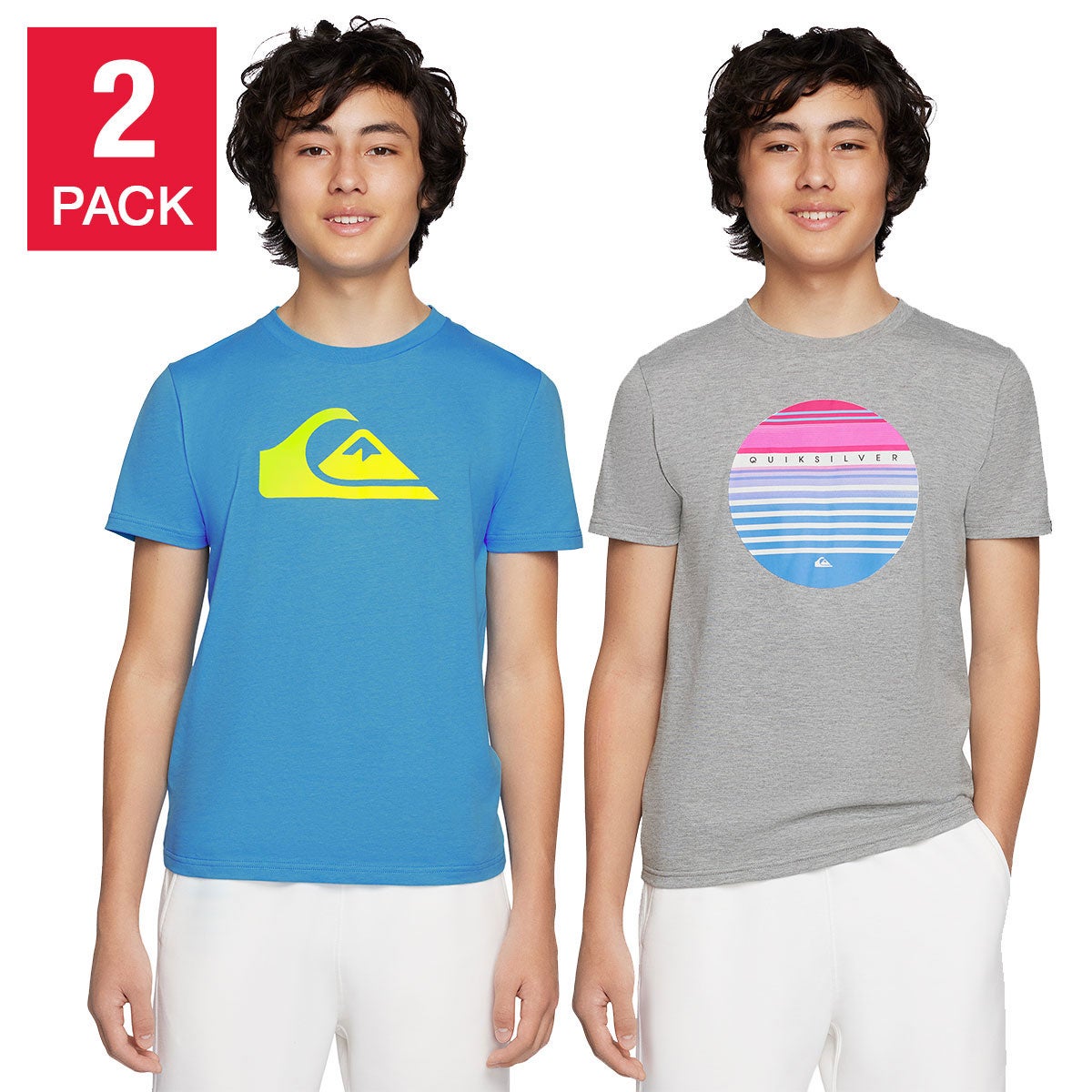 QUIKSILVER & ROXY YOUTH 2PK TEES - Image 1