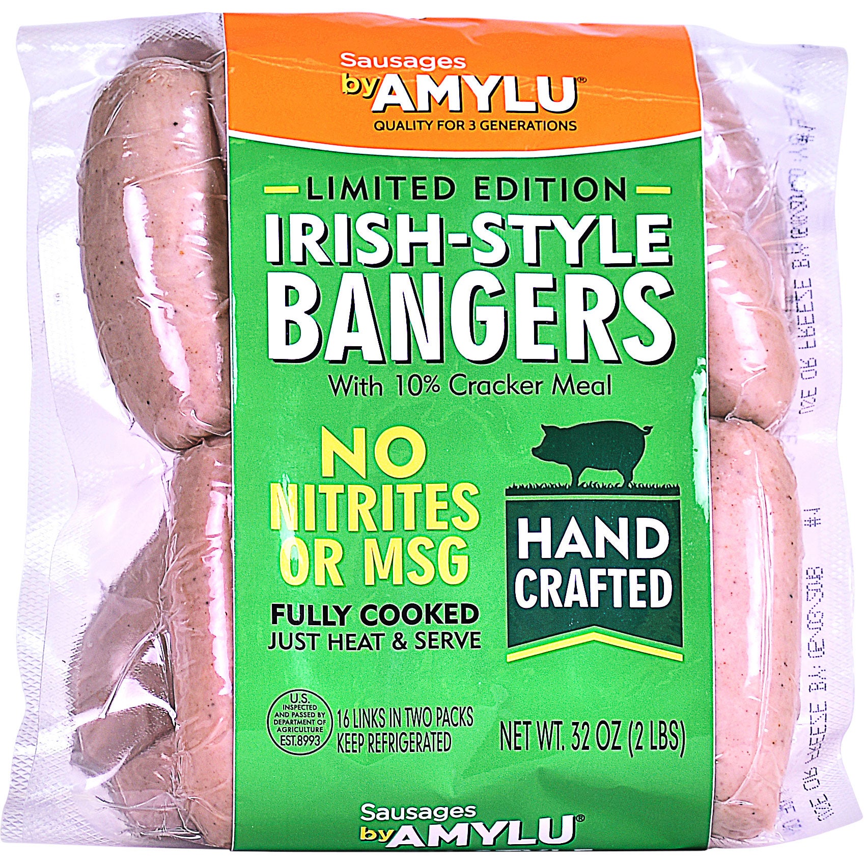 AMYLU IRISH STYLE BANGERS 2 LBS