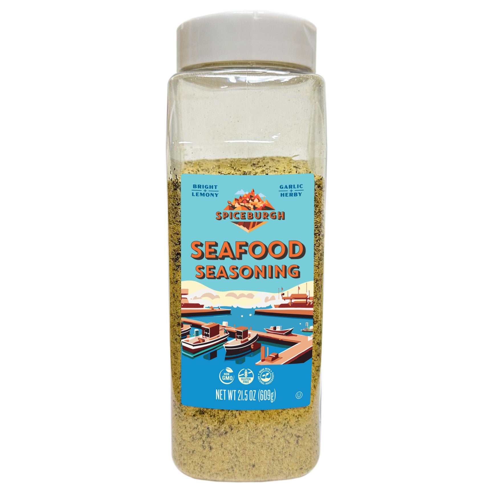 SPICEBURGH SEAFOOD SEASONING 21.5 OZ (1.34 LBS)