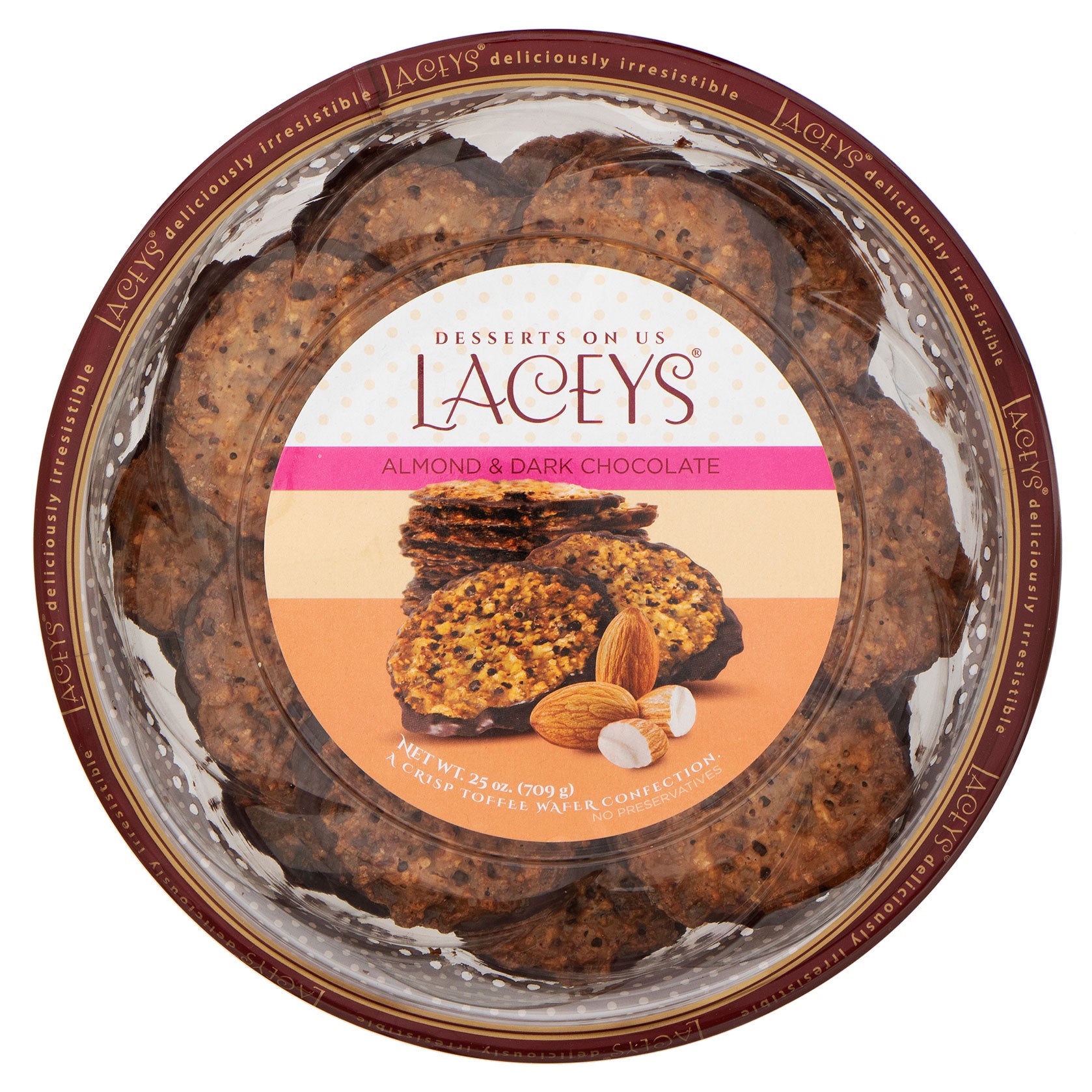 LACEY'S COOKIES DARK CHOCOLATE ALMOND 25 OUNCES