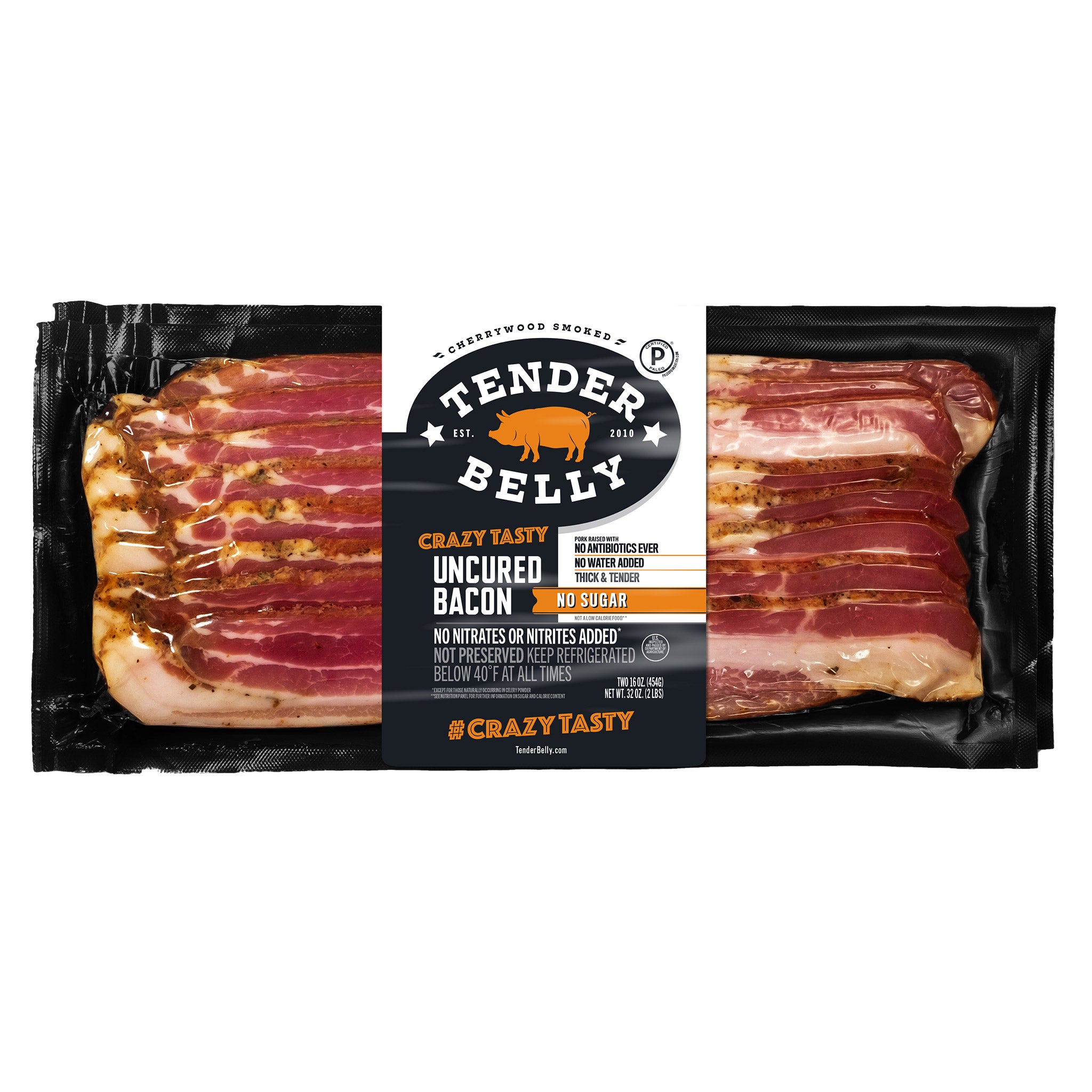 TENDER BELLY DRY RUB NO SUGAR BACON 2/1 LB