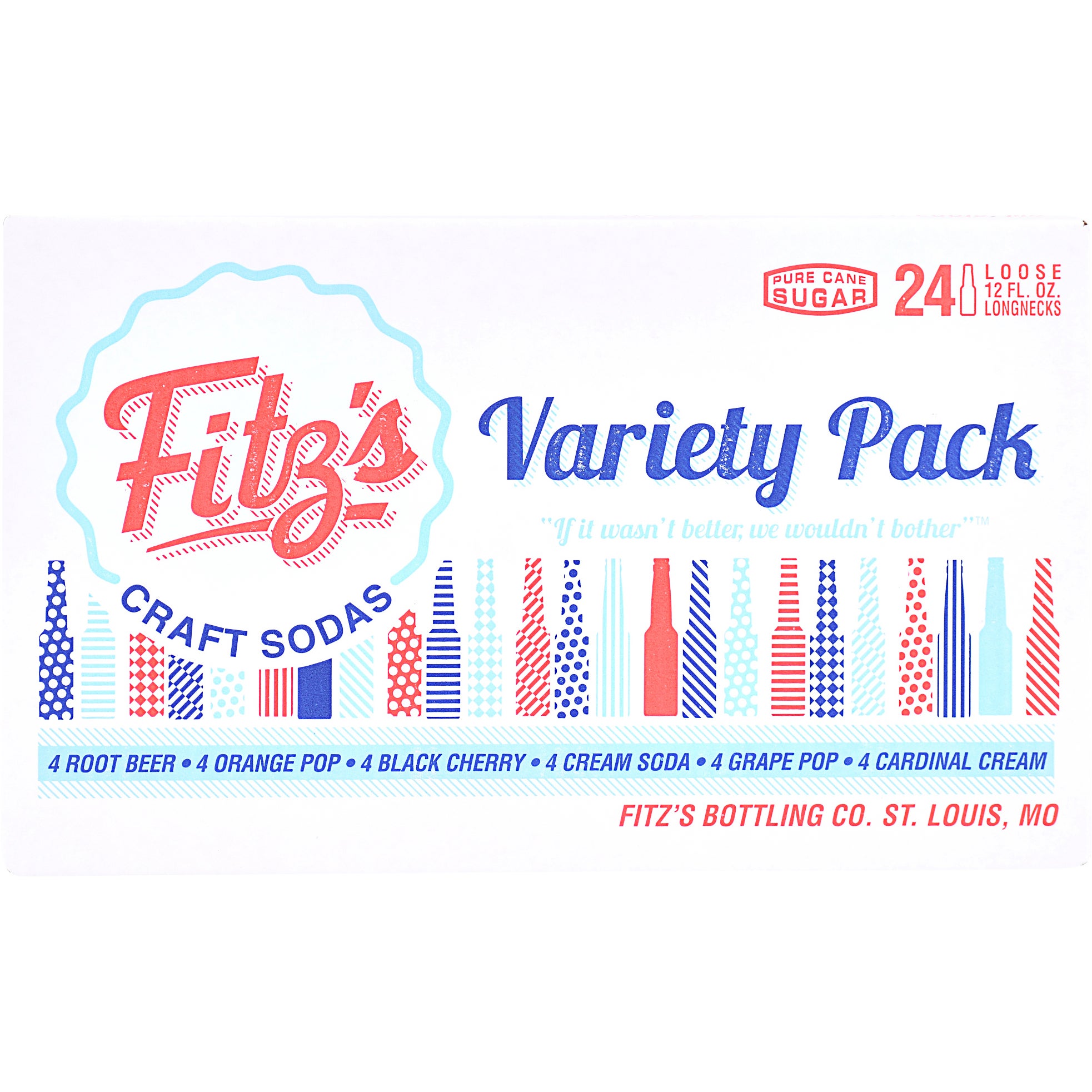 FITZ'S VARIETY PACK 24/12 OUNCE BOTTLES