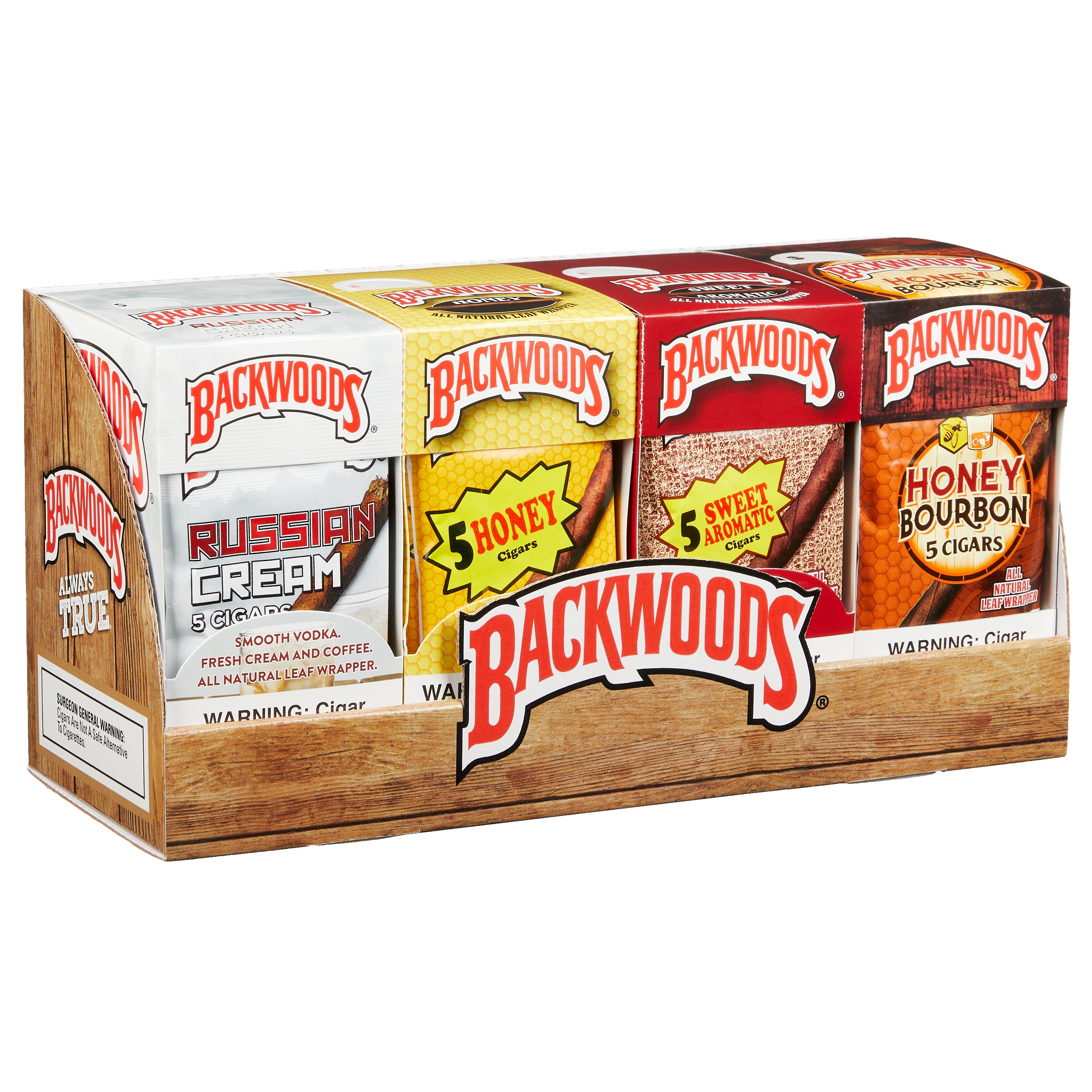 BACKWOODS 4 FLAVOR COMBO 4 - 8/5 CT DISPLAYS