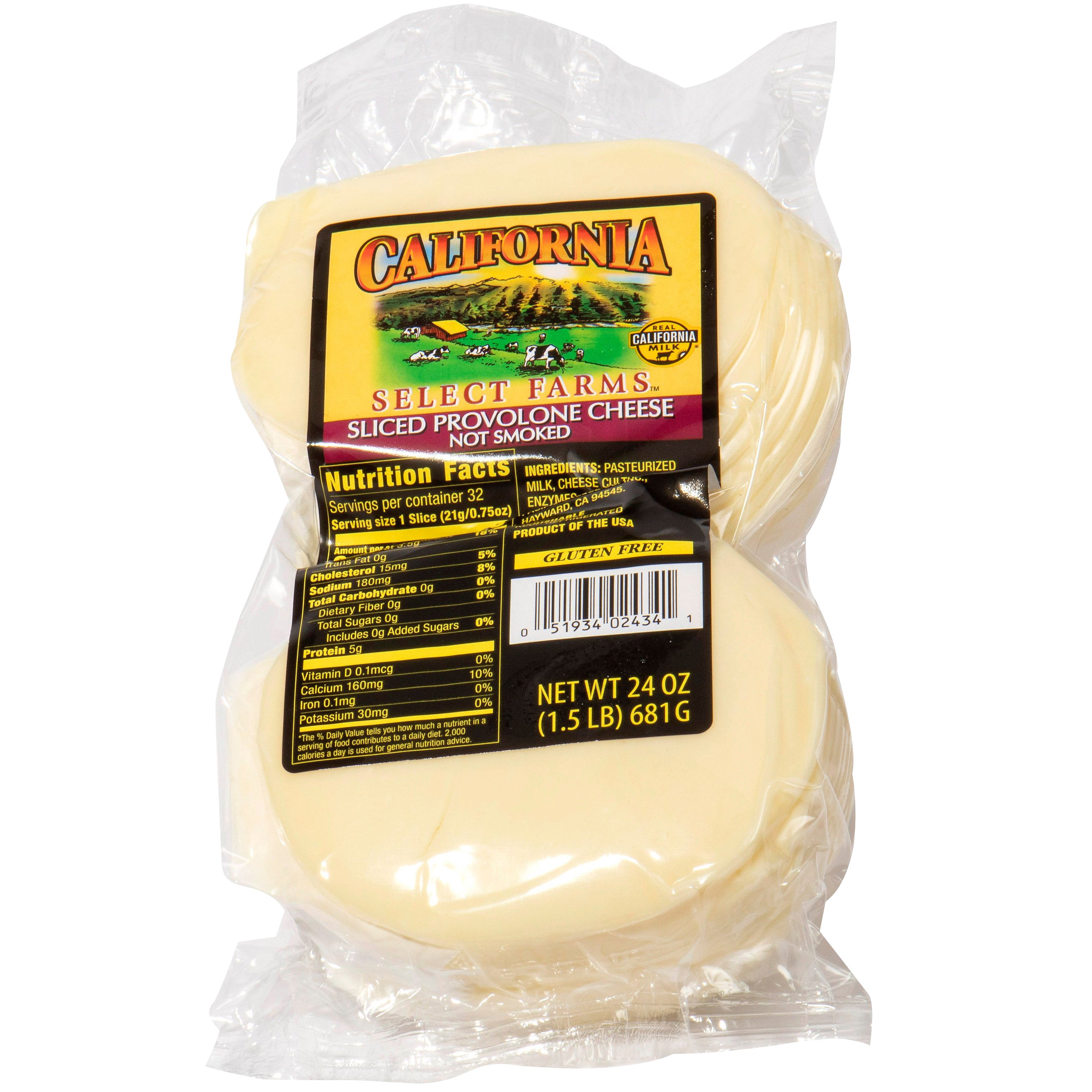 CALIFORNIA SELECT FARM SLICED PROVOLONE 1.5 POUNDS