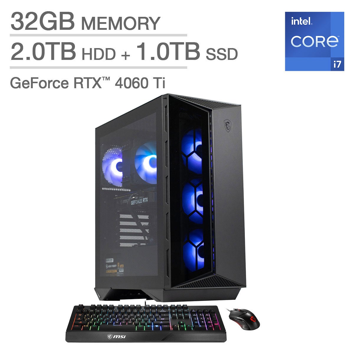 MSI AEGIS GAMING DESKTOP NVIDIA RTX 4060TI,16GB
