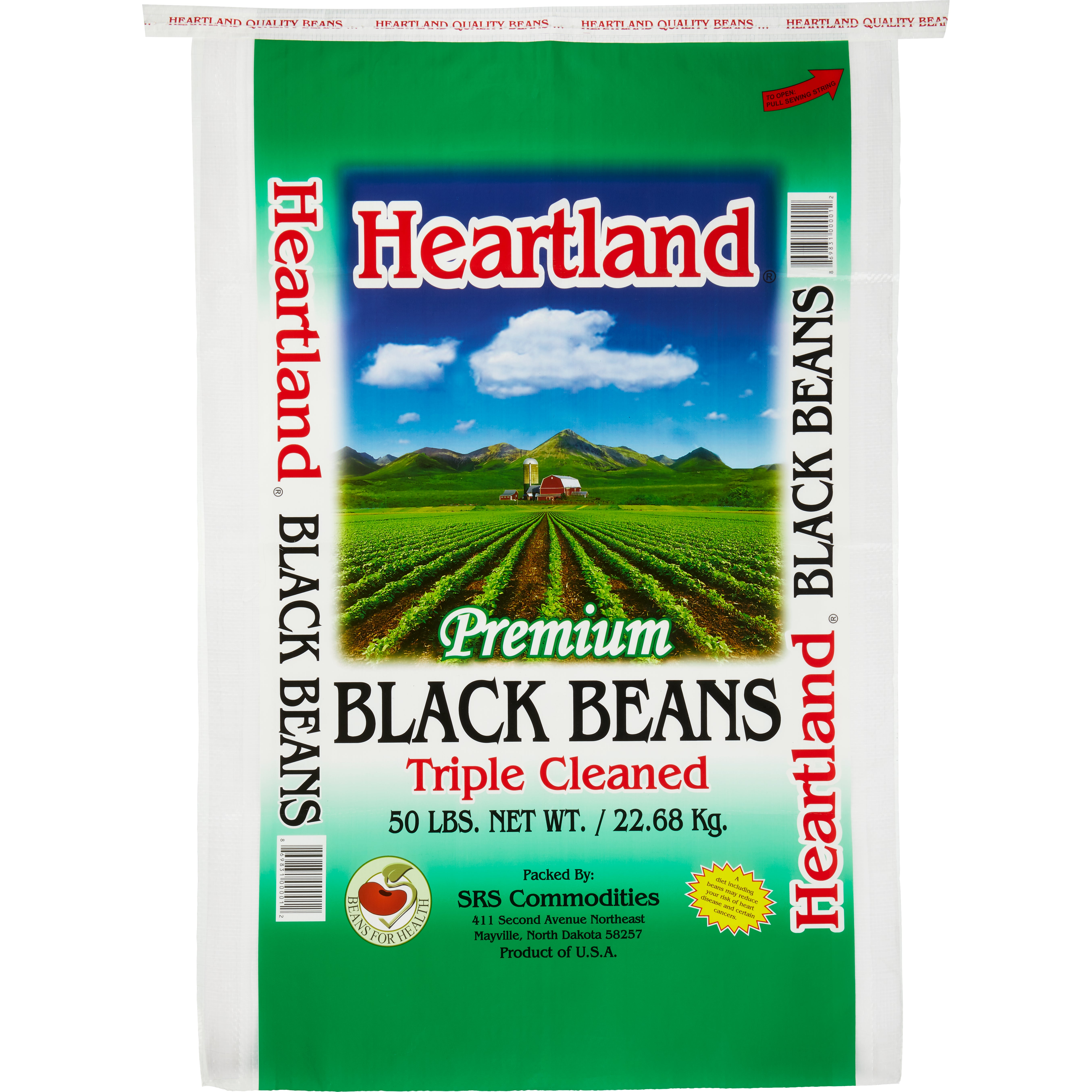 HEARTLAND BLACK BEANS 50 LB