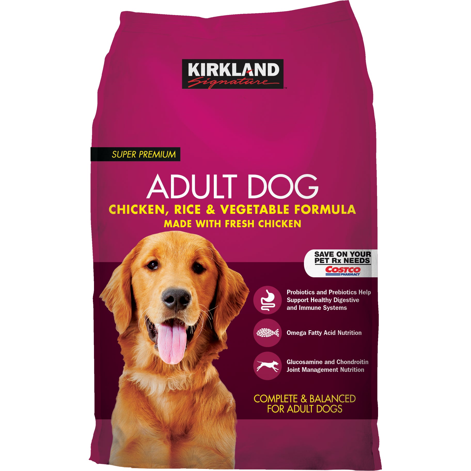 KIRKLAND SIGNATURE CHICKEN, RICE, & VEG DOG FOOD 40 LB - Image 1