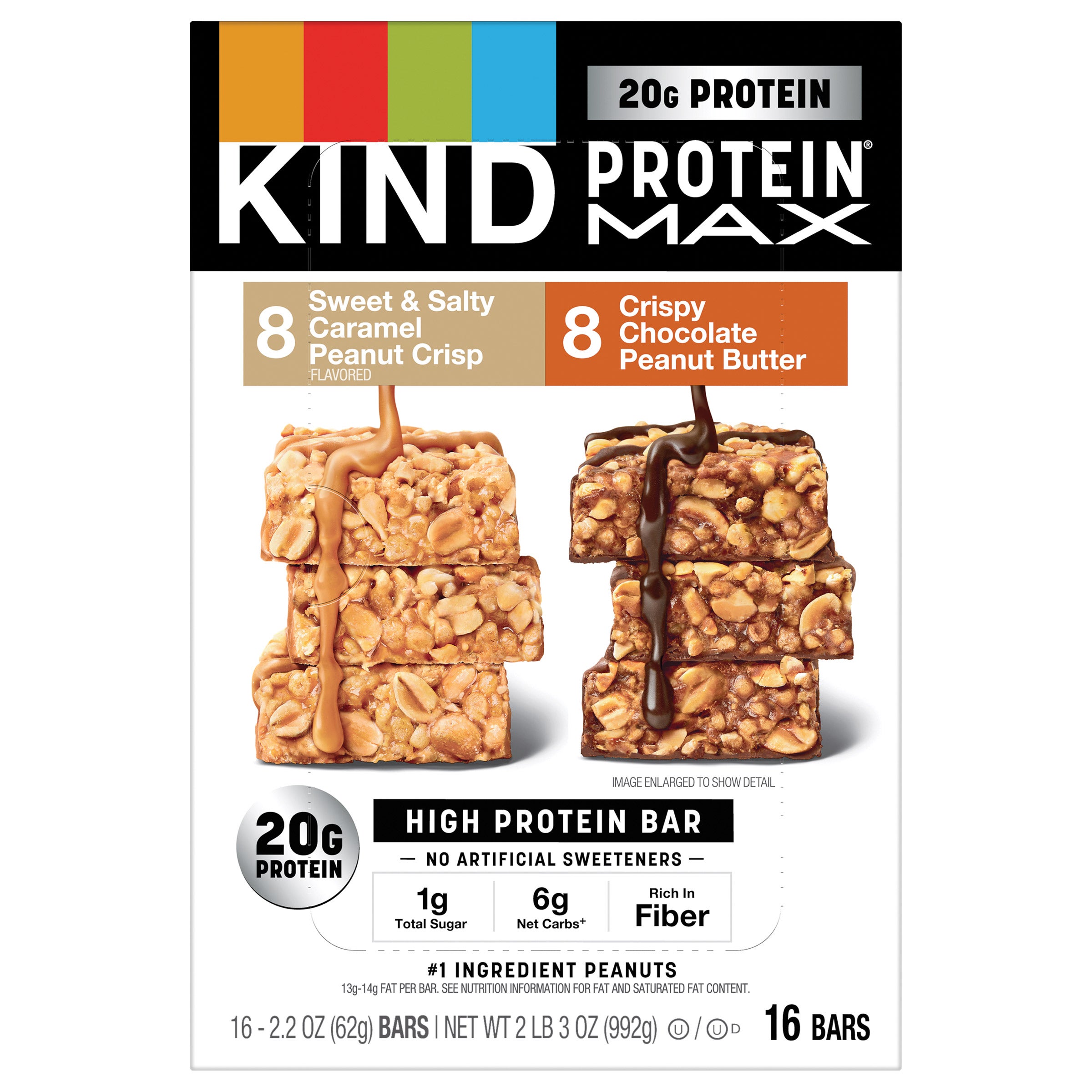 KIND PROTEIN MAX CARAMEL & PB CHOCOLATE 16 CT/ 2.2 OZ