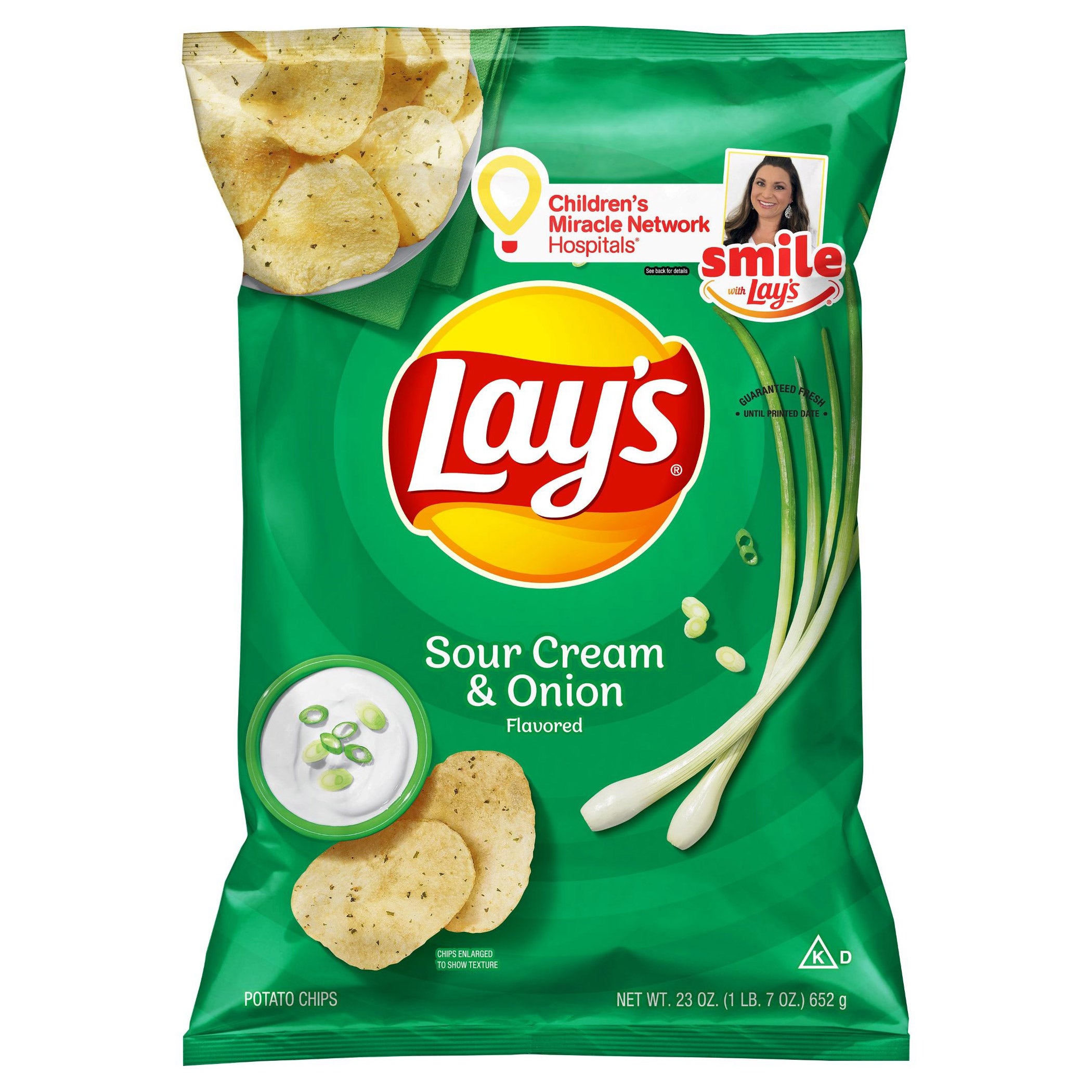 LAYS SOUR CREAM & ONION CHIPS 23 OUNCES