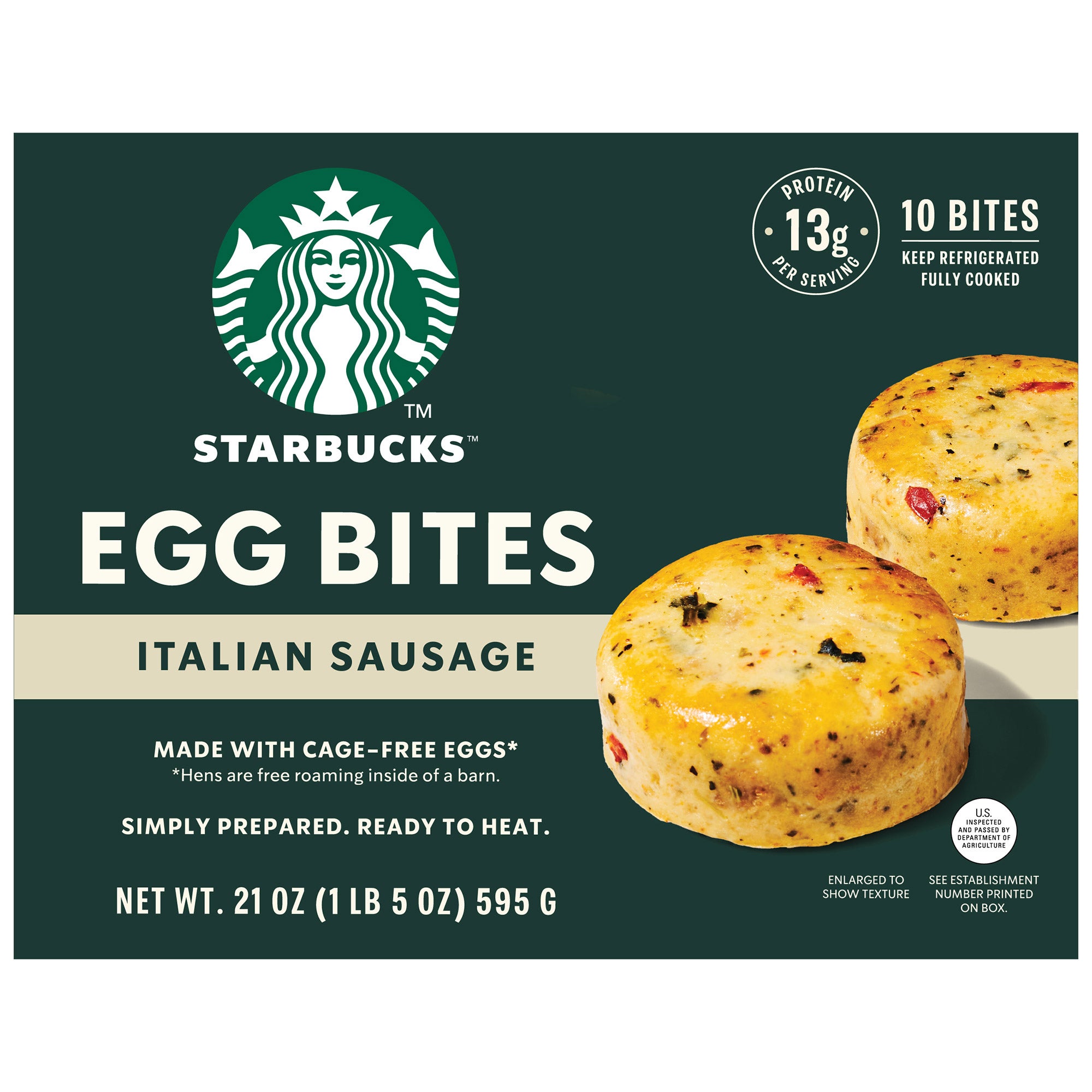 STARBUCKS EGG BITES ITALIAN SAUSAGE 21 OZ (1.31 LBS) - Image 1
