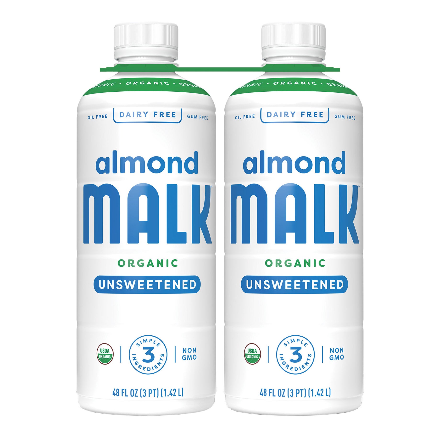 MALK ORGANIC UNSWEETENED ALMOND MILK 2/48 OZ (1.5 QT)