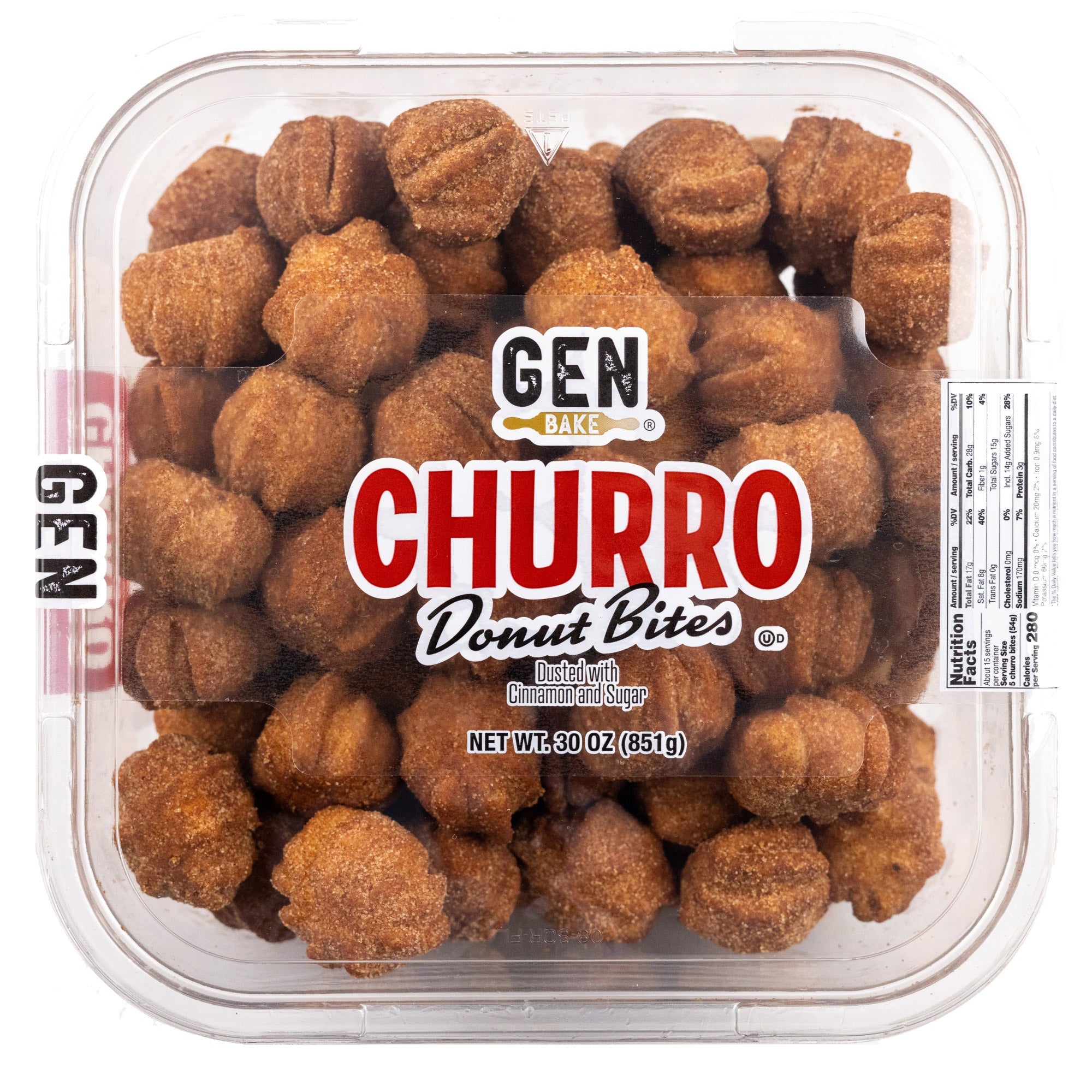 GEN BAKE CHURRO DONUT BITES 30 OZ (1.87 LBS) - Image 1