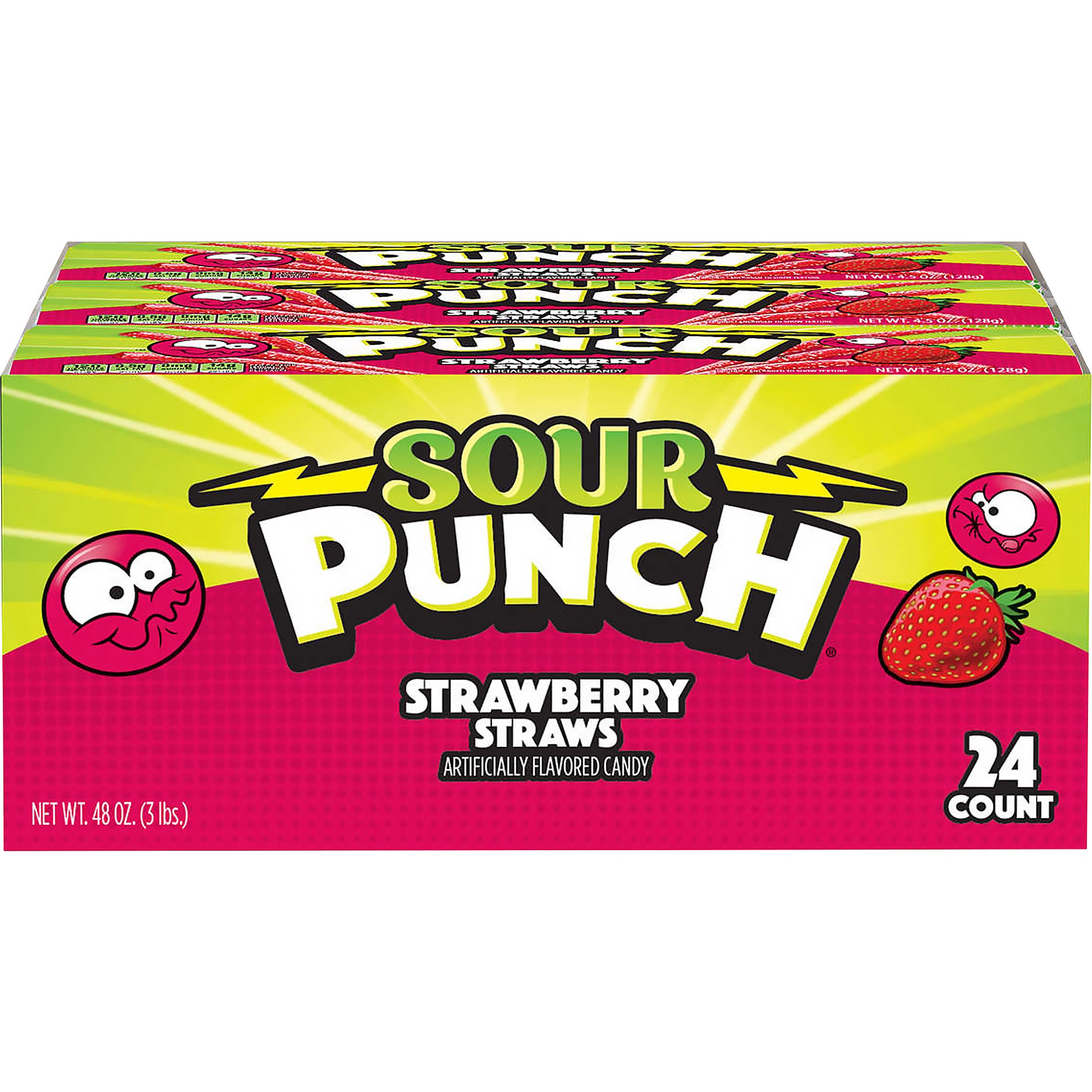 SOUR PUNCH STRAWBERRY STRAWS 24 CT/2 OZ - Image 1