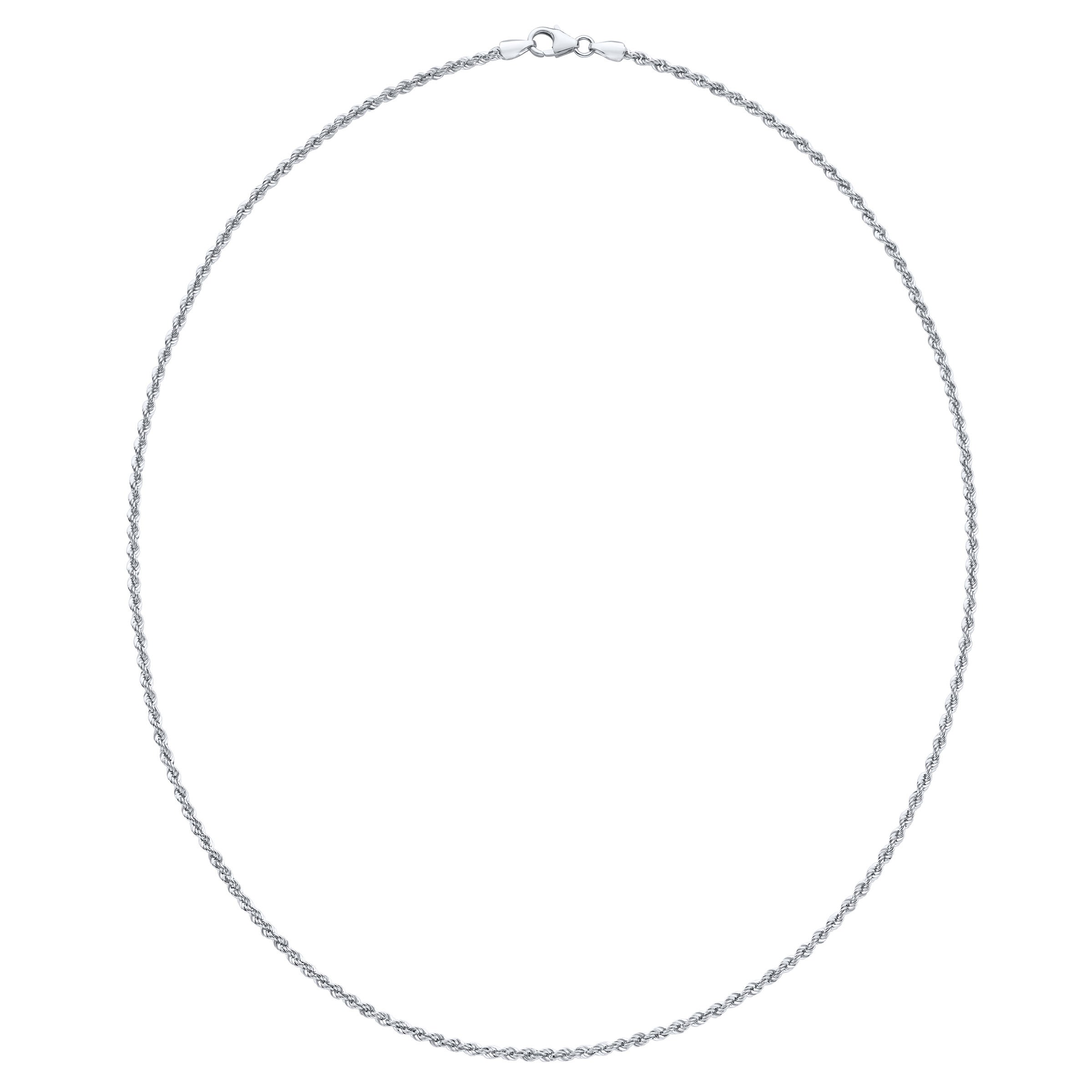 14KT WHITE GOLD ROPE CHAIN 18" MADE IN ITALY - Image 1