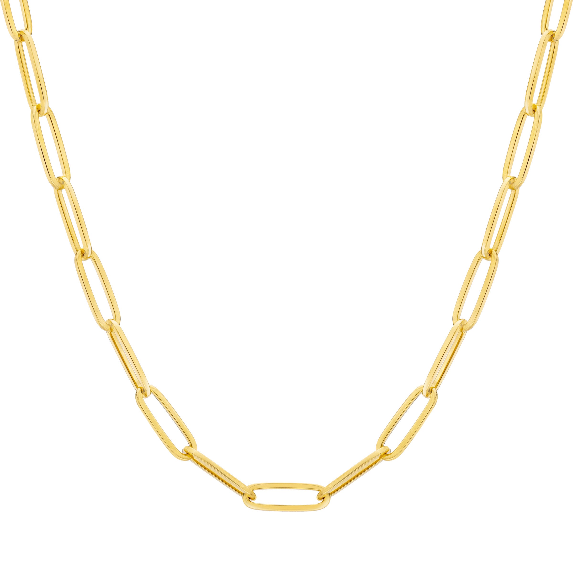 14KT YELLOW GOLD 22¨ PAPERCLIP NECKLACE MADE IN ITALY - Image 1