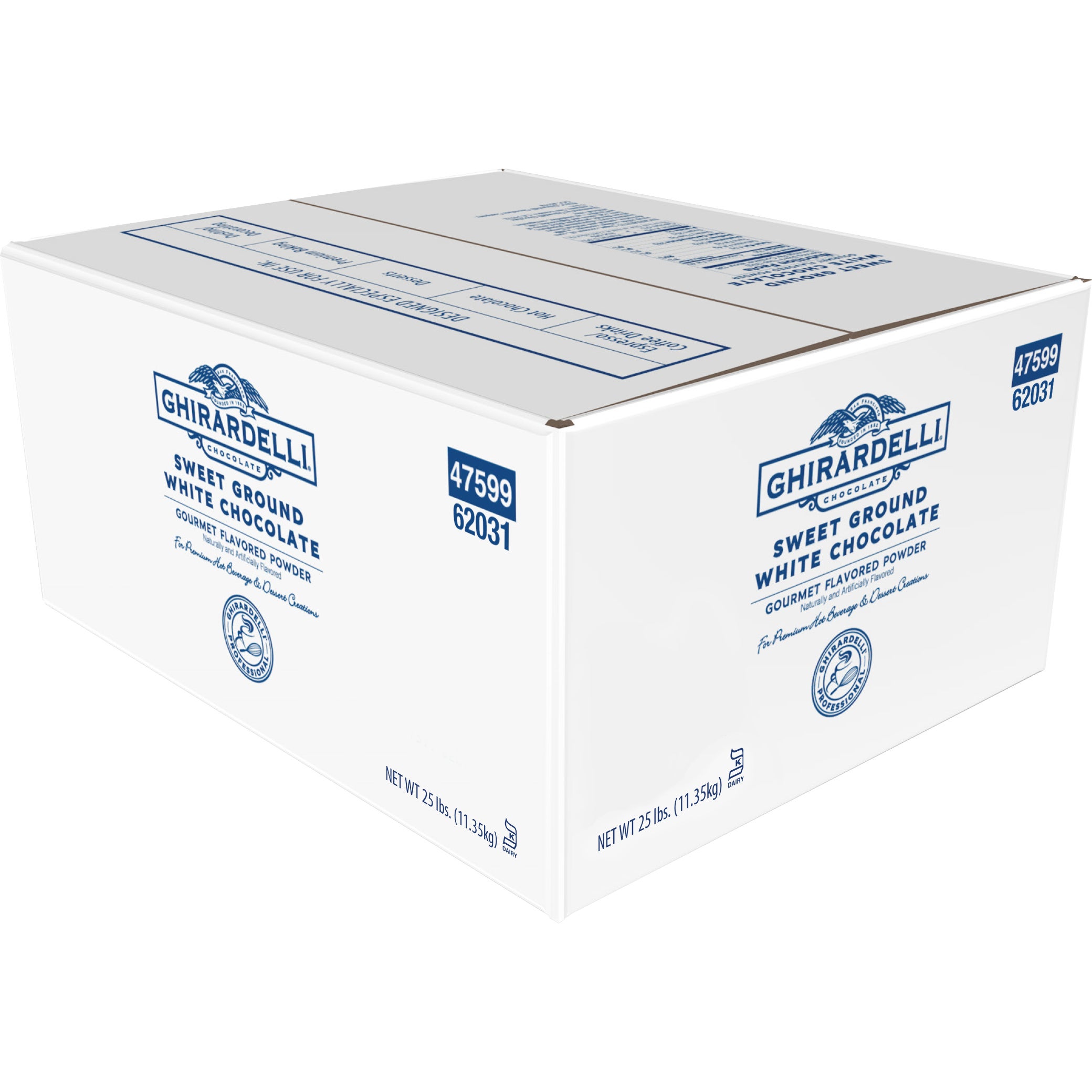 GHIRARDELLI SWEET GROUND WHITE CHOCOLATE 25 LB