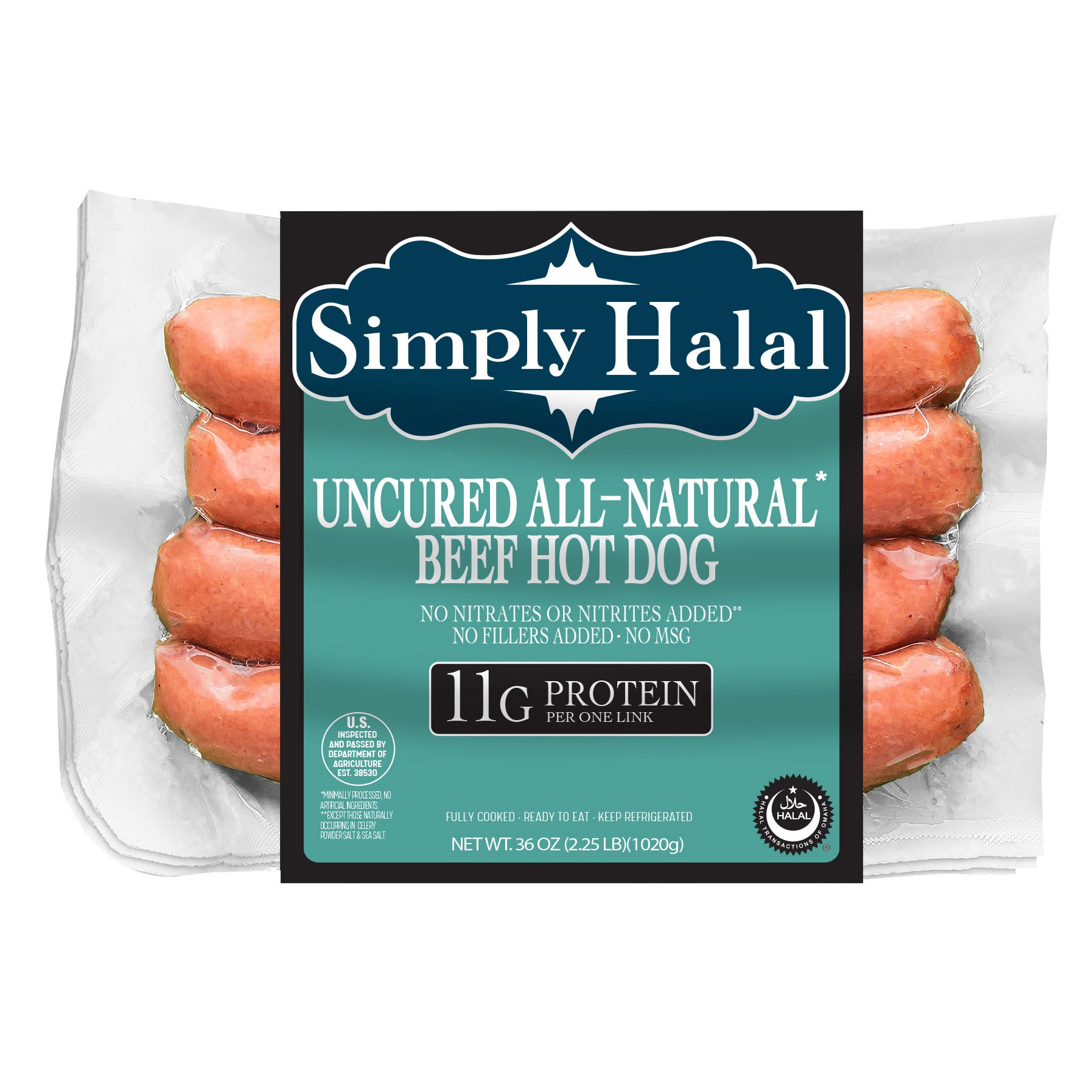 GREENRIDGE HALAL BEEF HOT DOGS 3 - 12 OZ (2.25 LBS)