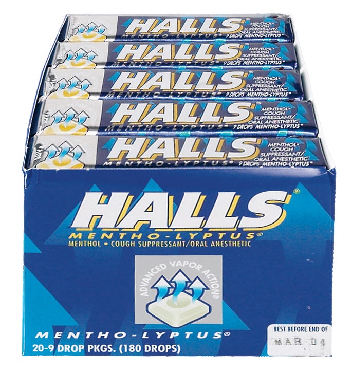 HALLS MENTHO-LYPTUS COUGH DROPS 20 CT / 9 PC