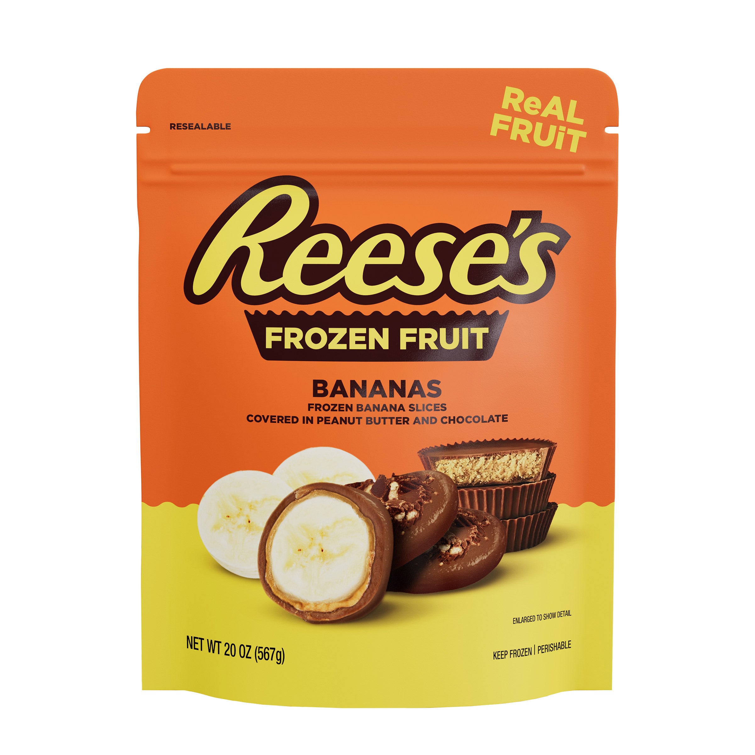 REESE'S CHOCOLATE PEANUT BUTTER BANANAS 20 OUNCE BAG
