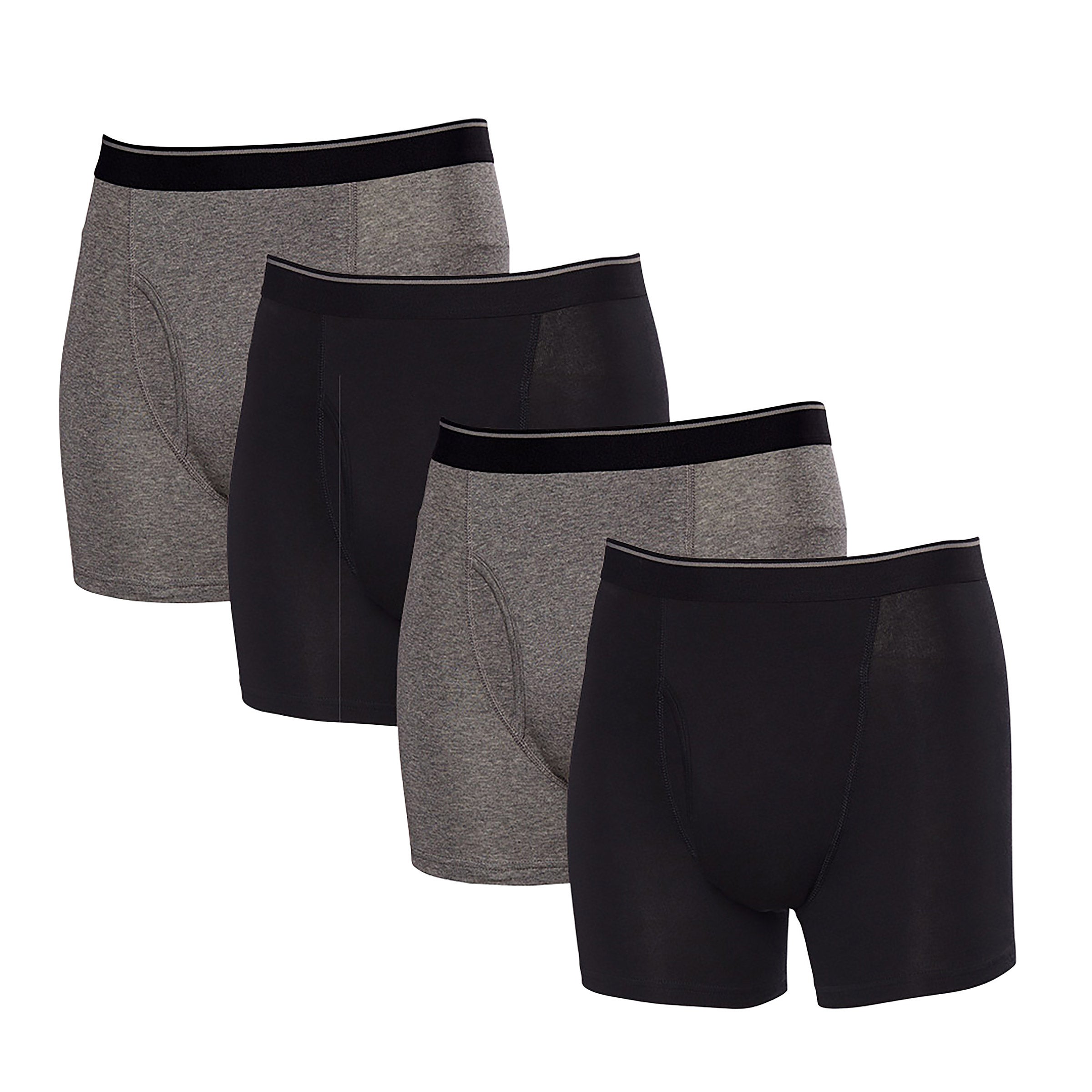 KIRKLAND SIGNATURE + MEN'S SUPIMA COTTON BOXER BRIEF 4 PK