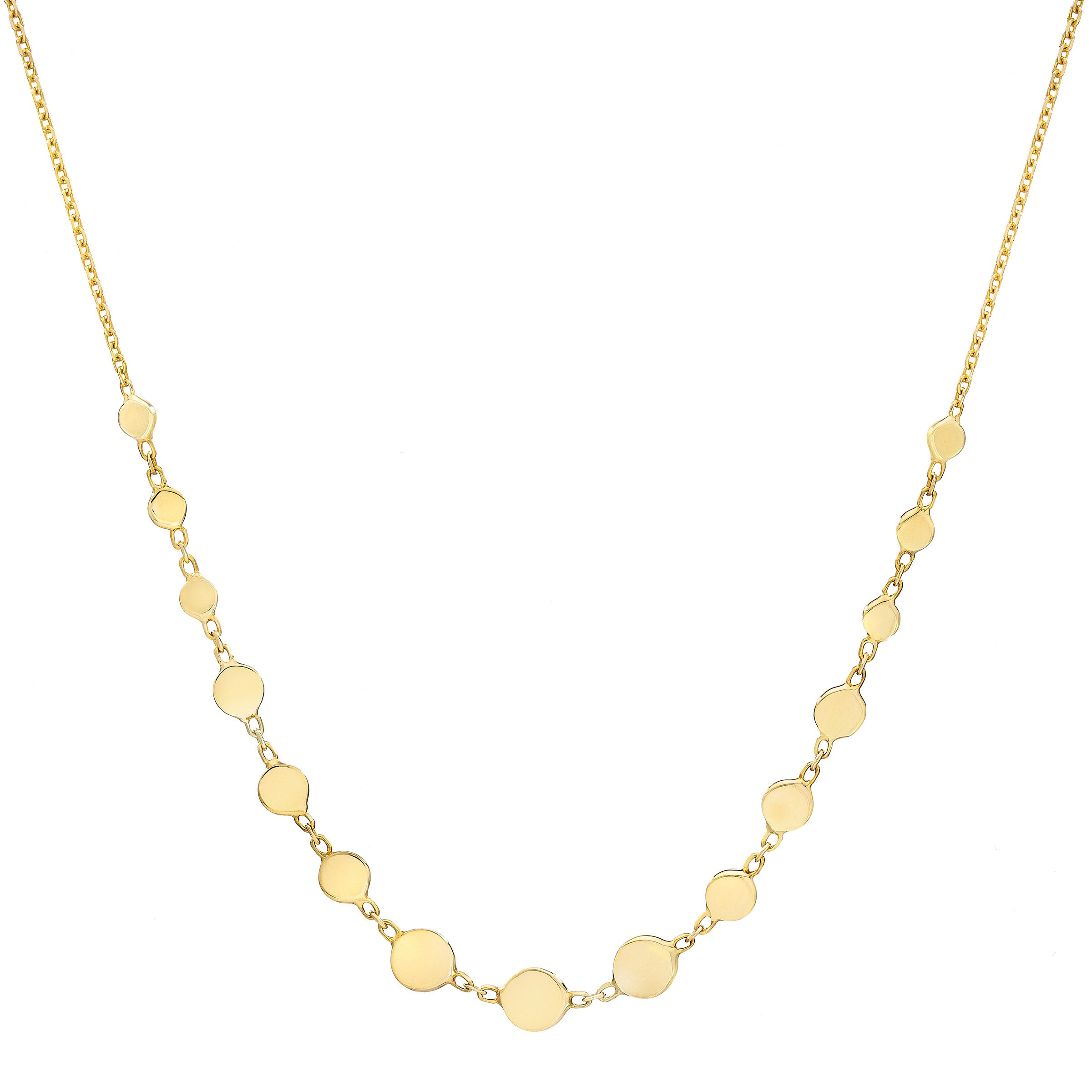 14KT YELLOW GOLD 17¨ GRADUATED NECKLACE MADE IN ITALY - Image 1