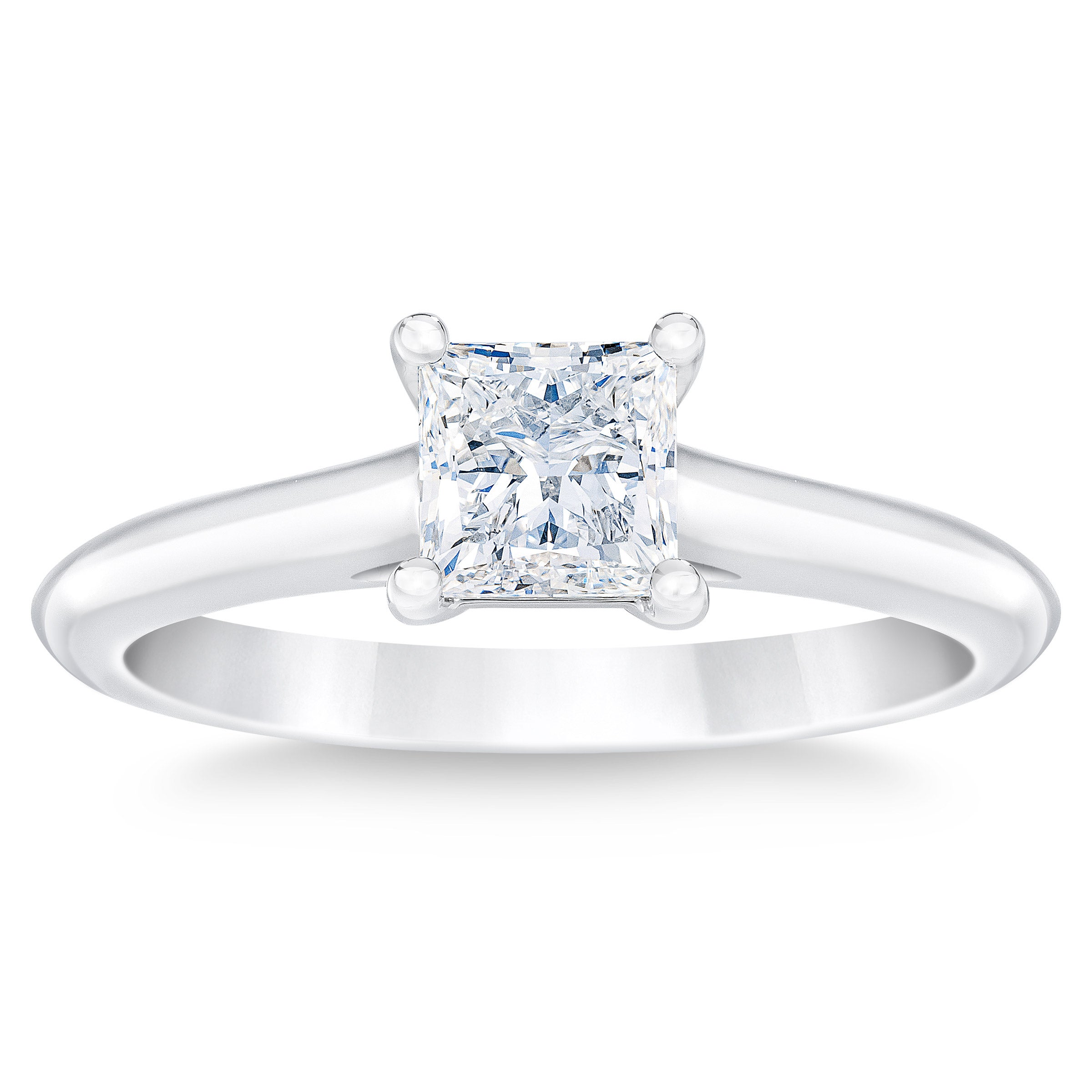 1.00CT PRINCESS CUT PLATINUM SOLITAIRE RING VS2 ¨G¨ COLOR - Image 1