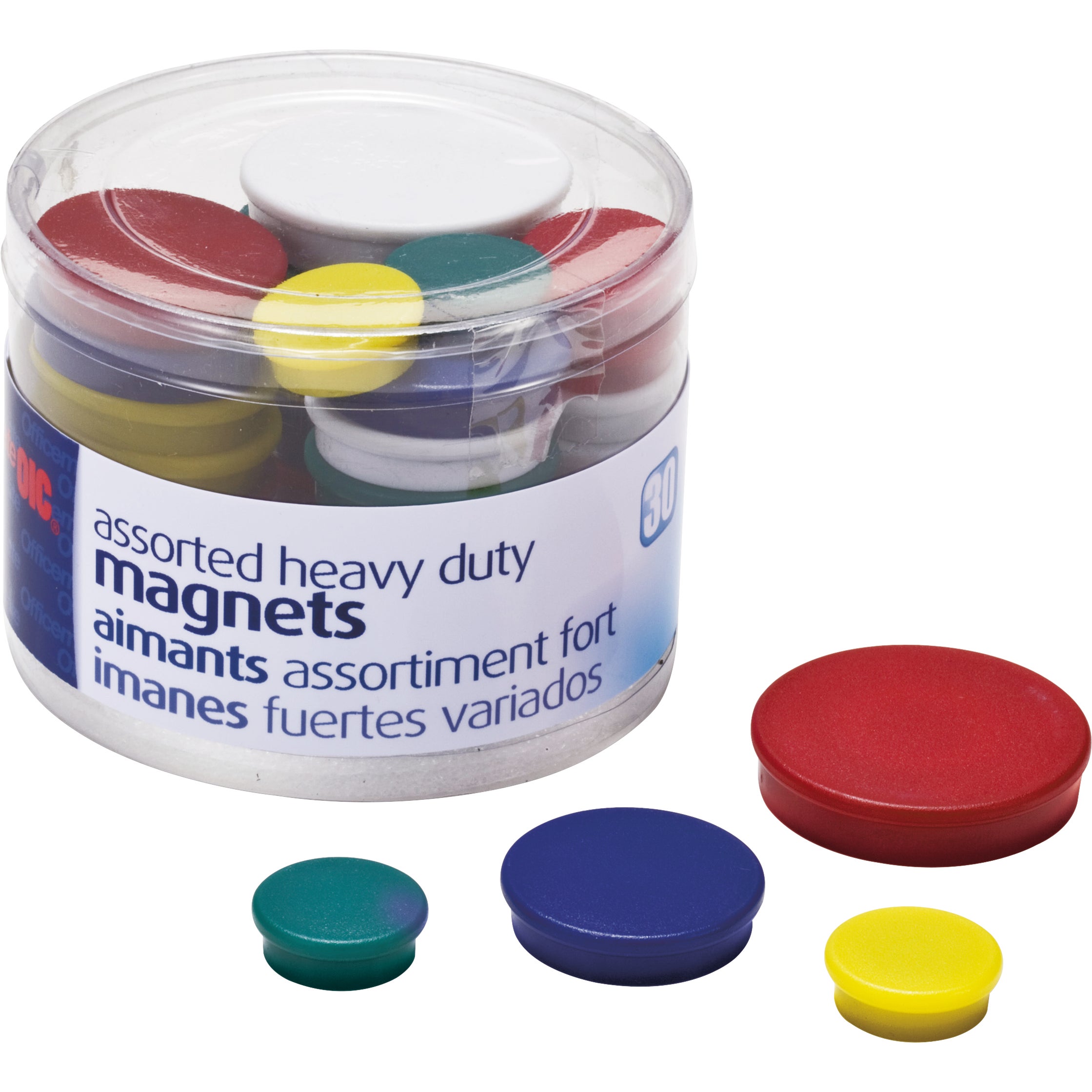 OIC ASSORTED HEAVY DUTY MAGNETS OIC92501 30CT