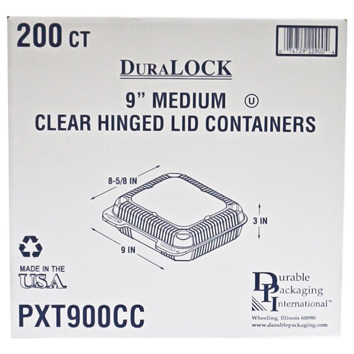 DURABLE PACKAGING 9" CLEAR CONTAINER 200 CT CCPXT900