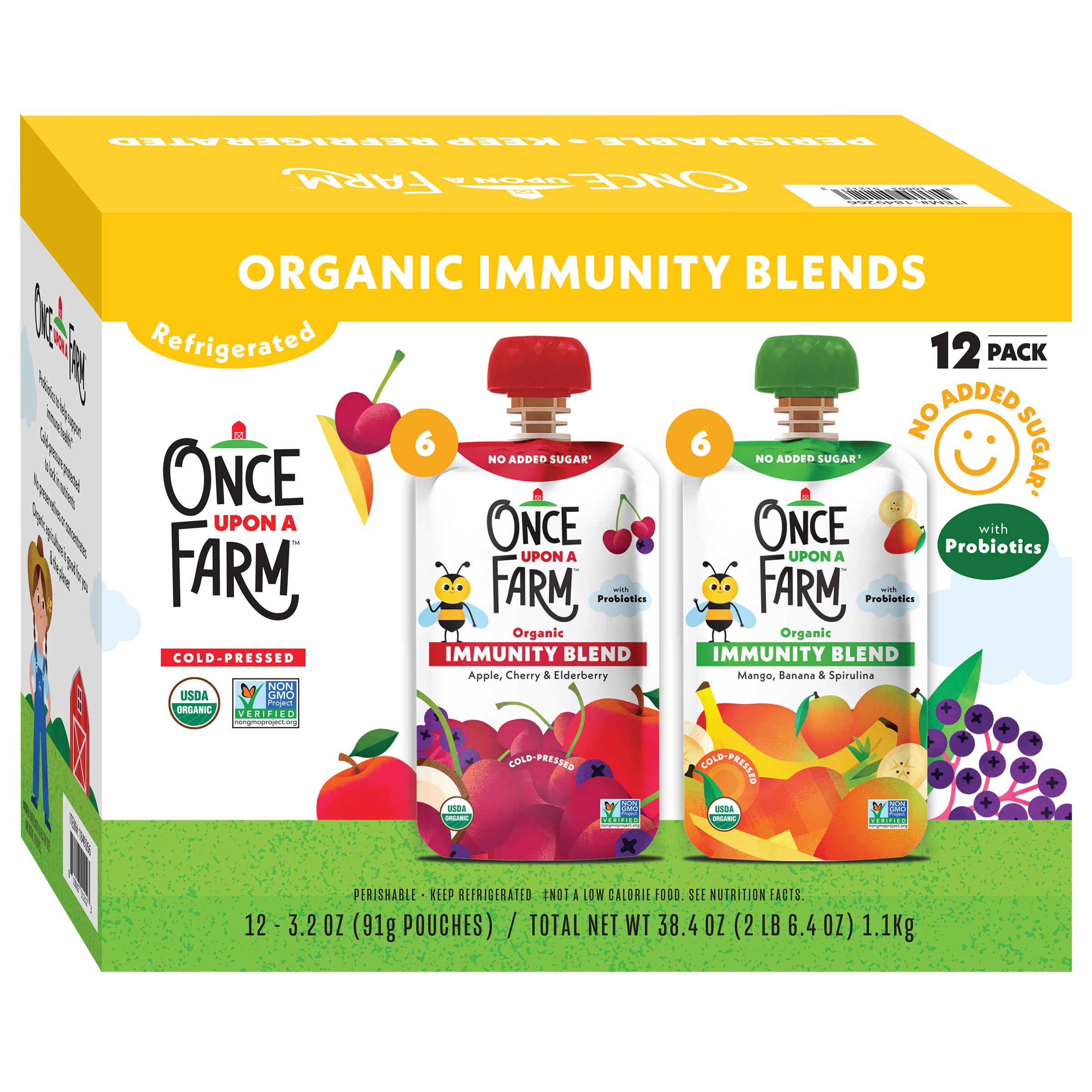 ONCE UPON A FARM ORGANIC IMMUNITY BLEND 12/3.2 OUNCE PACKAGES
